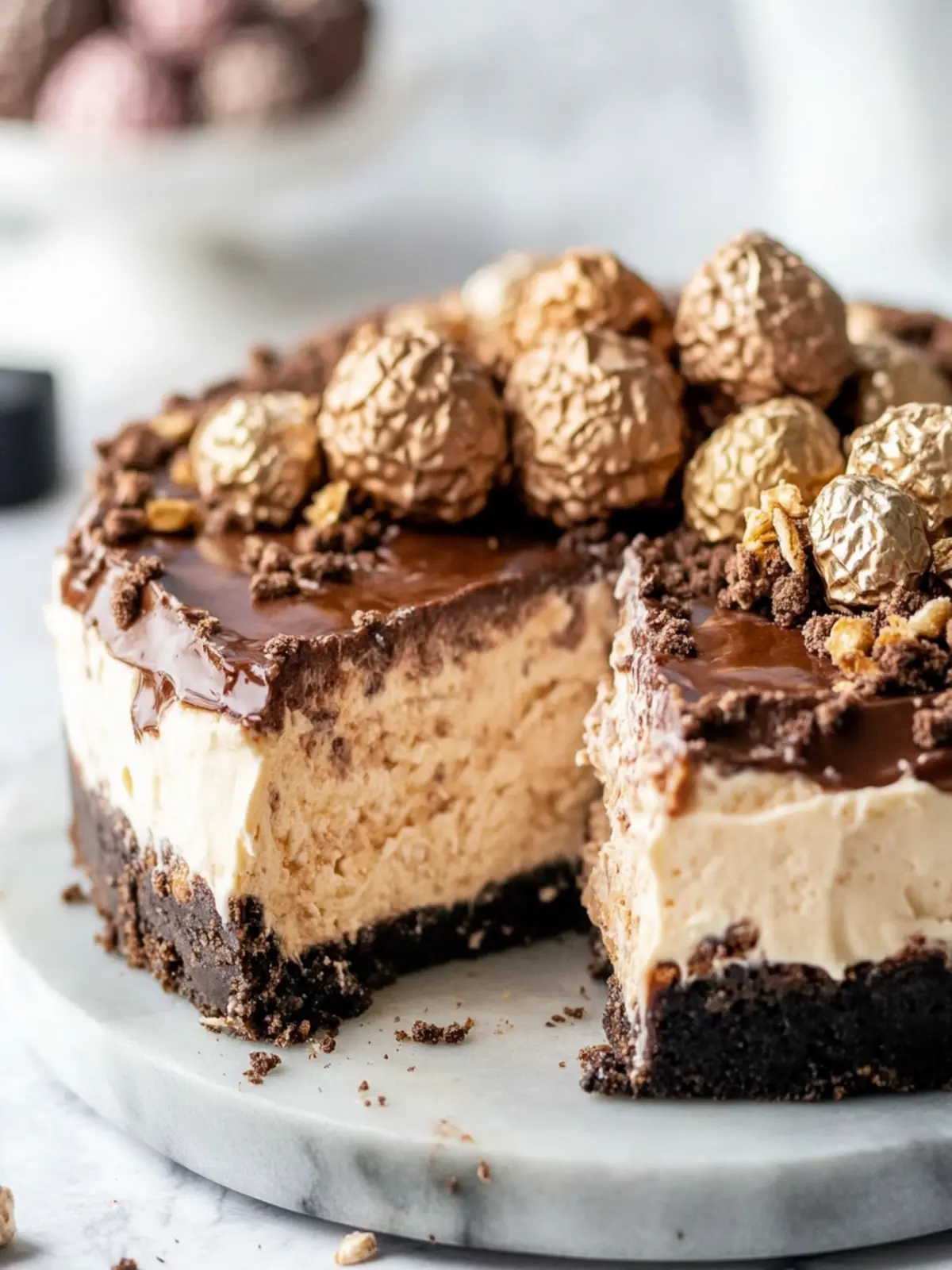 Irresistible Ferrero Rocher Cheesecake for Sweet Indulgence 3 Ferrero Rocher Cheesecake