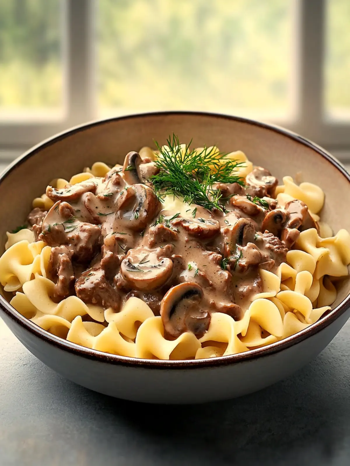 Skillet Beef and Mushroom Stroganoff with Dill Noodles Delight 3 Skillet Beef and Mushroom Stroganoff with Dill Buttered Noodles