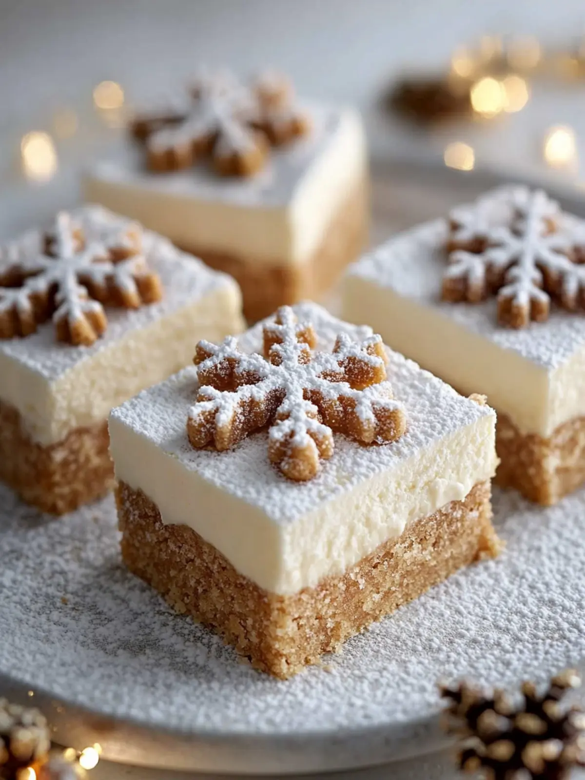 Gingerbread Snowflake Cheesecake Bars that Wow Your Guests 2 Gingerbread Snowflake Cheesecake Bars