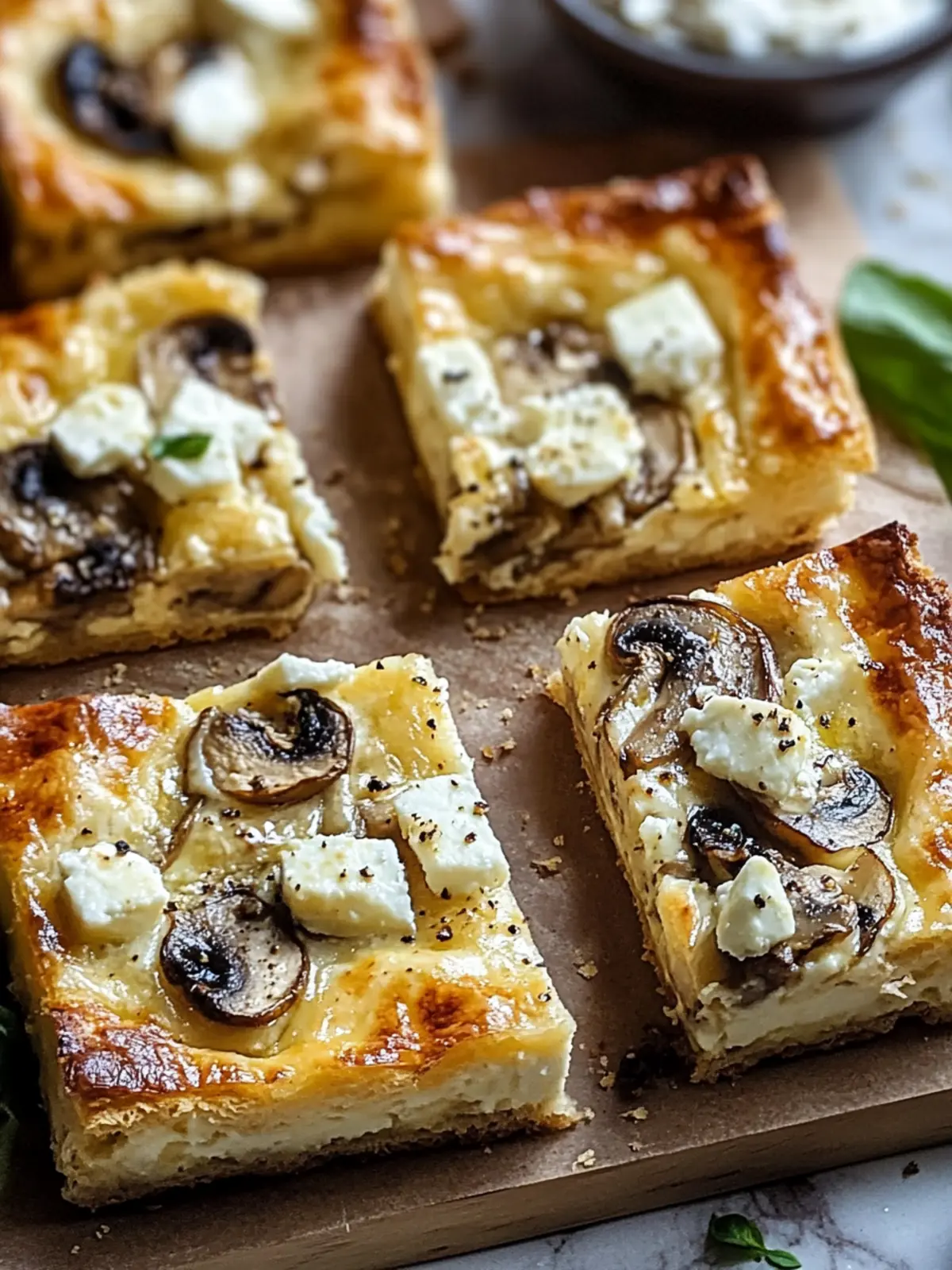 Delicious Feta & Mushroom Brunch Squares to Impress Your Guests 2 Feta & Mushroom Brunch Squares