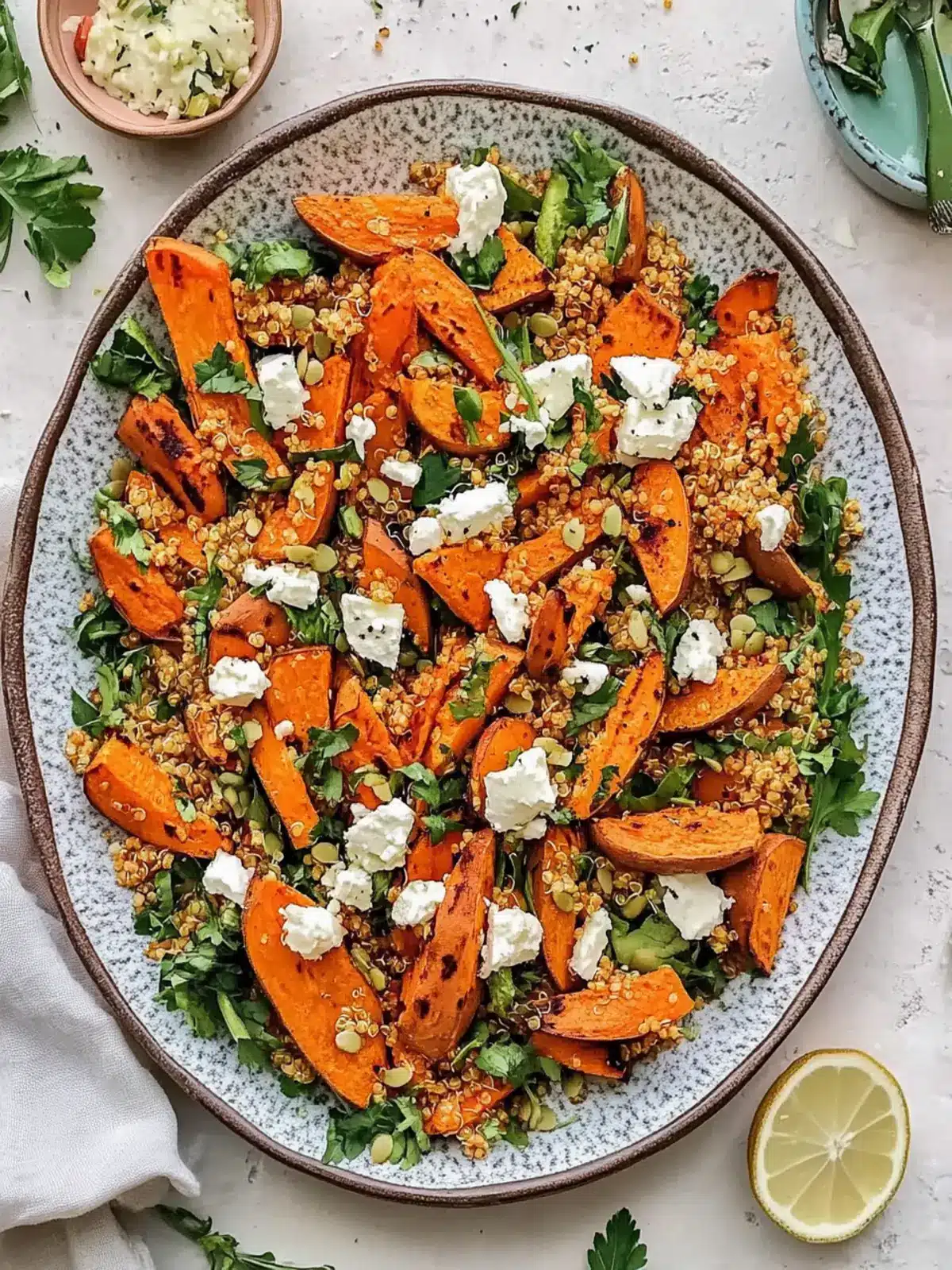Roasted Sweet Potato, Carrot, Quinoa and Feta Salad Bliss 2 Roasted Sweet Potato, Carrot, Quinoa and Feta Salad