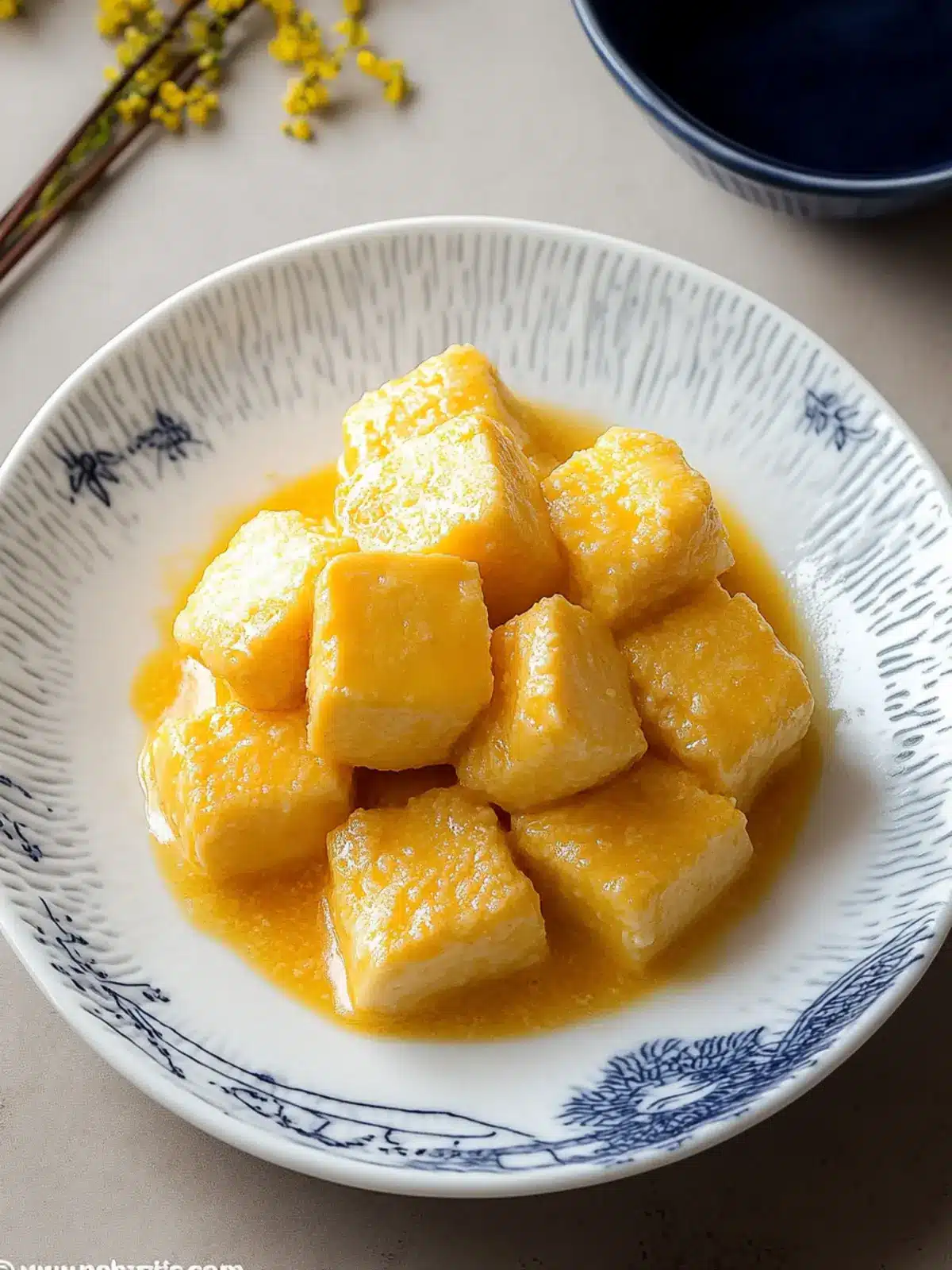 Crispy Silken Tofu with Irresistible Salted Egg Sauce 2 Silken Tofu with Salted Egg Sauce