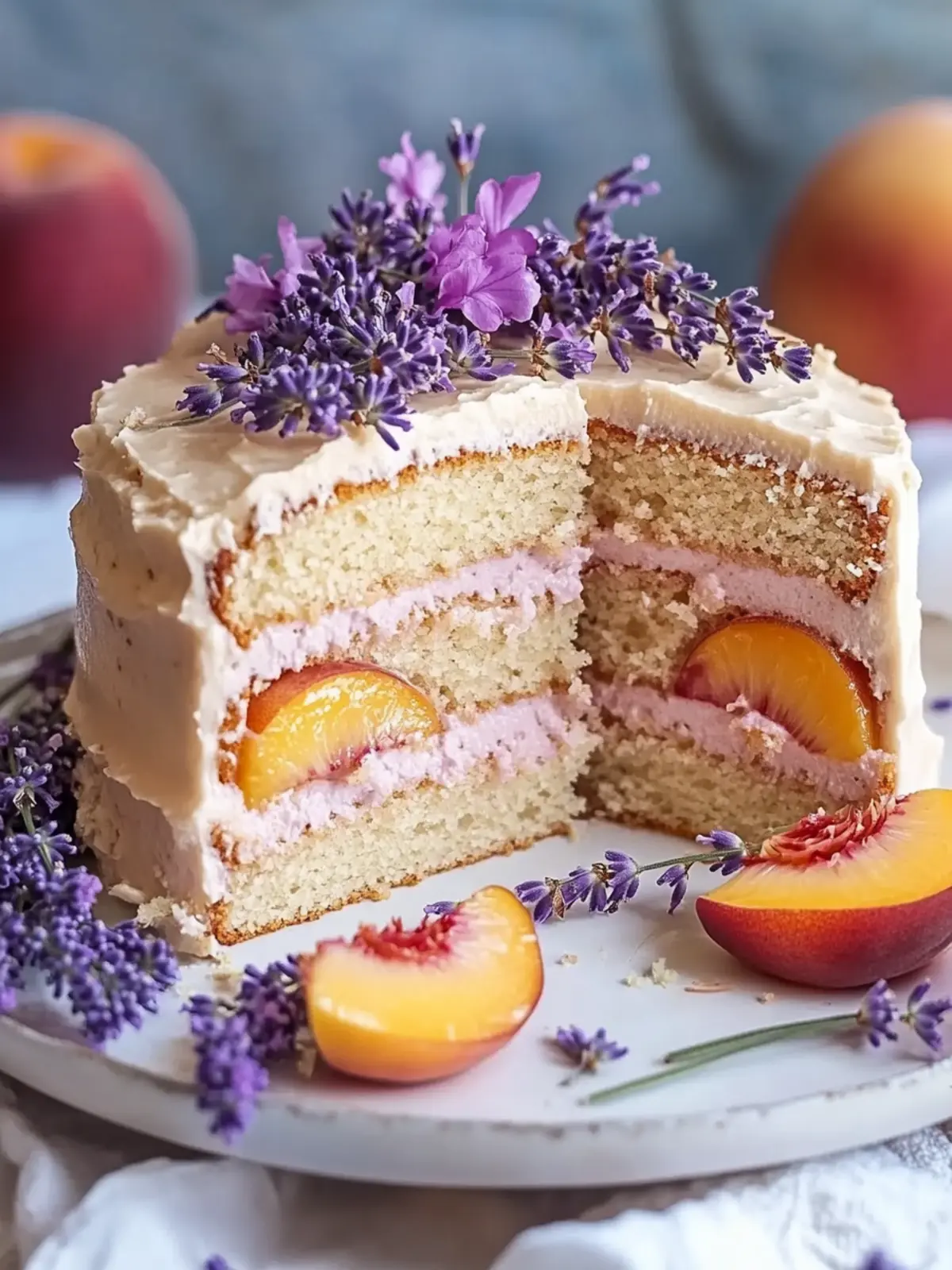 Lavender and Peach Dream Cake: A Flavorful Summer Indulgence 3 Lavender and Peach Dream Cake