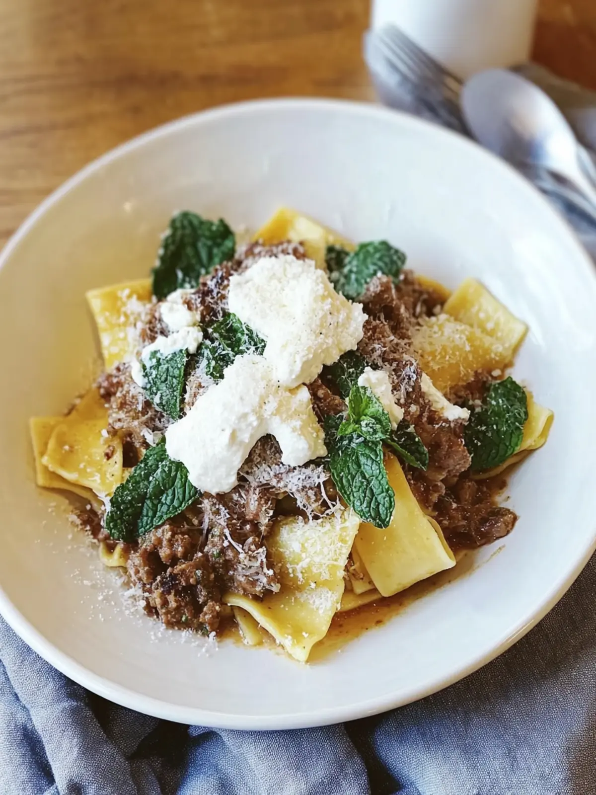 Pappardelle With Lamb Ragu, Mint Pesto & Lemony Ricotta Bliss 2 Pappardelle With Lamb Ragu, Mint Pesto and Lemony Ricotta