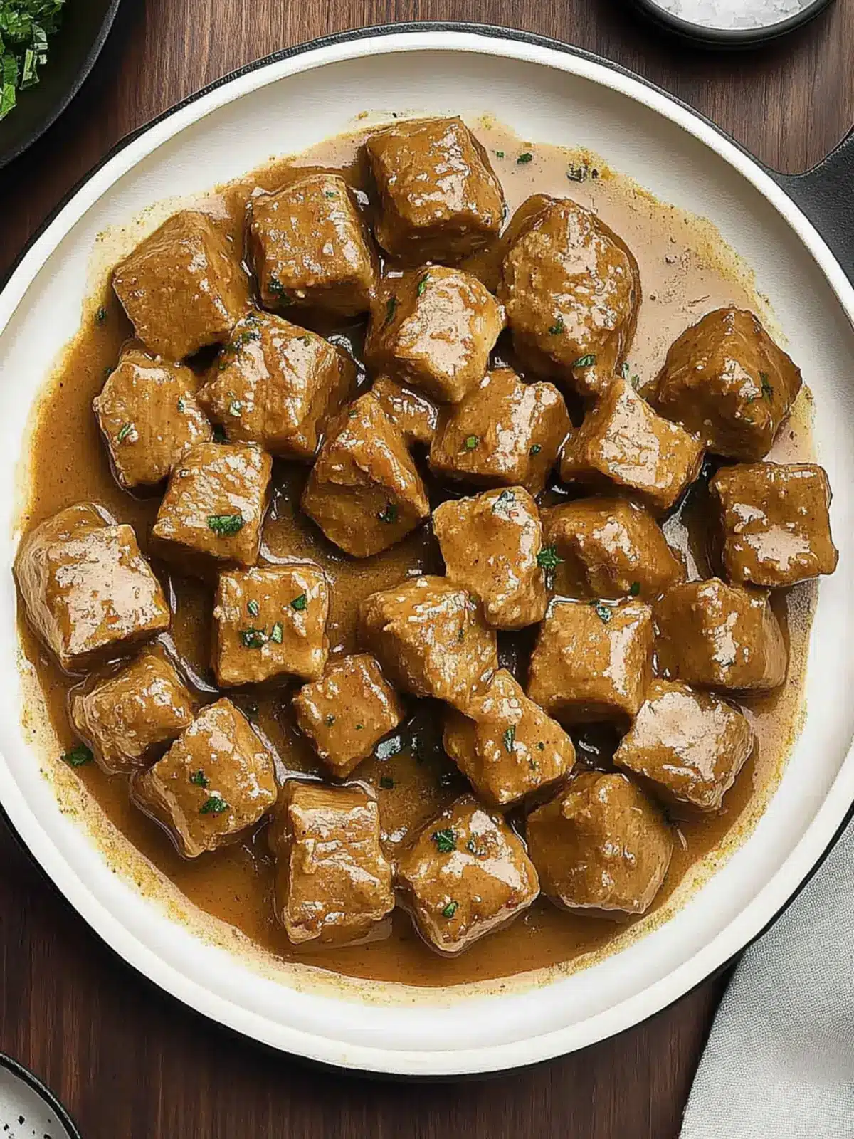Garlic Pork Bites in Creamy Parmesan Bliss 2 Garlic Pork Bites