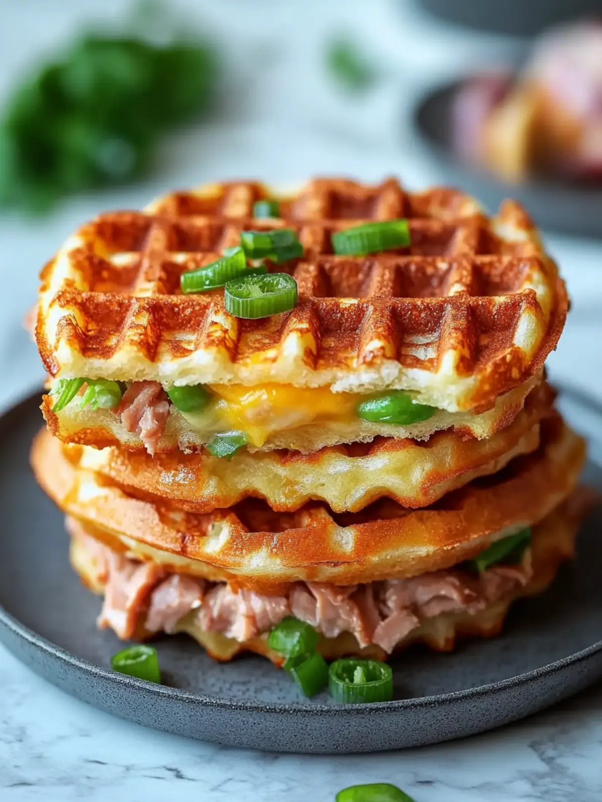 Delicious Savory Tuna Melt Chaffle for Quick Lunch Joy 2 Savory Tuna Melt Chaffle
