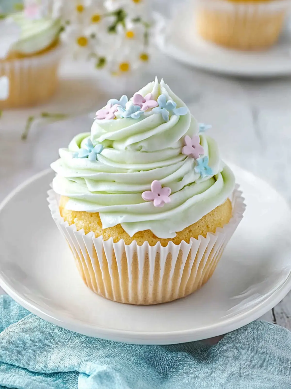 Delicious Gluten-Free Vanilla Cupcakes With Spring Frosting 3 Gluten-Free Vanilla Cupcakes With Spring Frosting