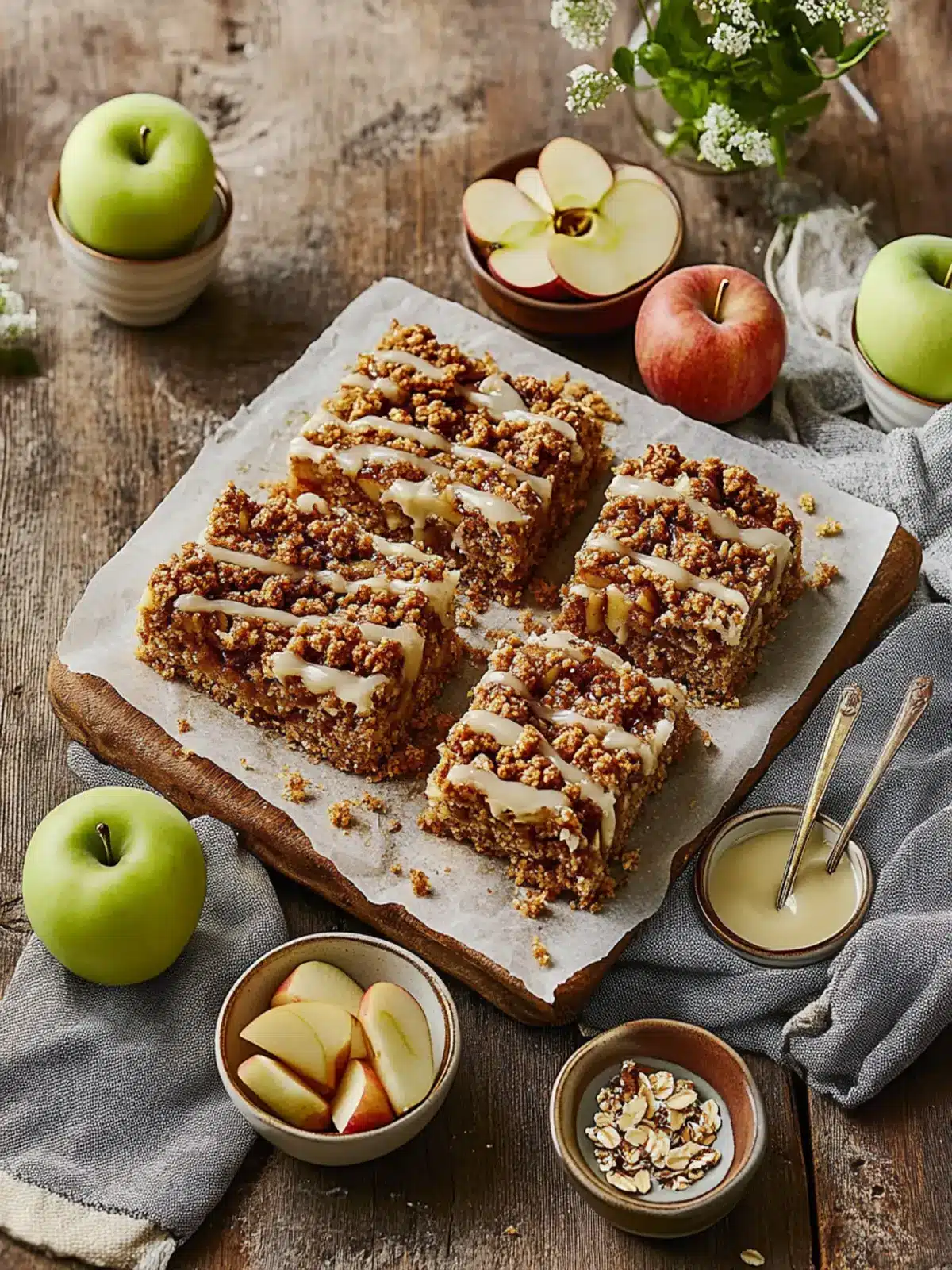 Irresistible Brown Butter Apple Crumble Bars with Vanilla Glaze 2 Brown Butter Apple Crumble Bars with Vanilla Glaze