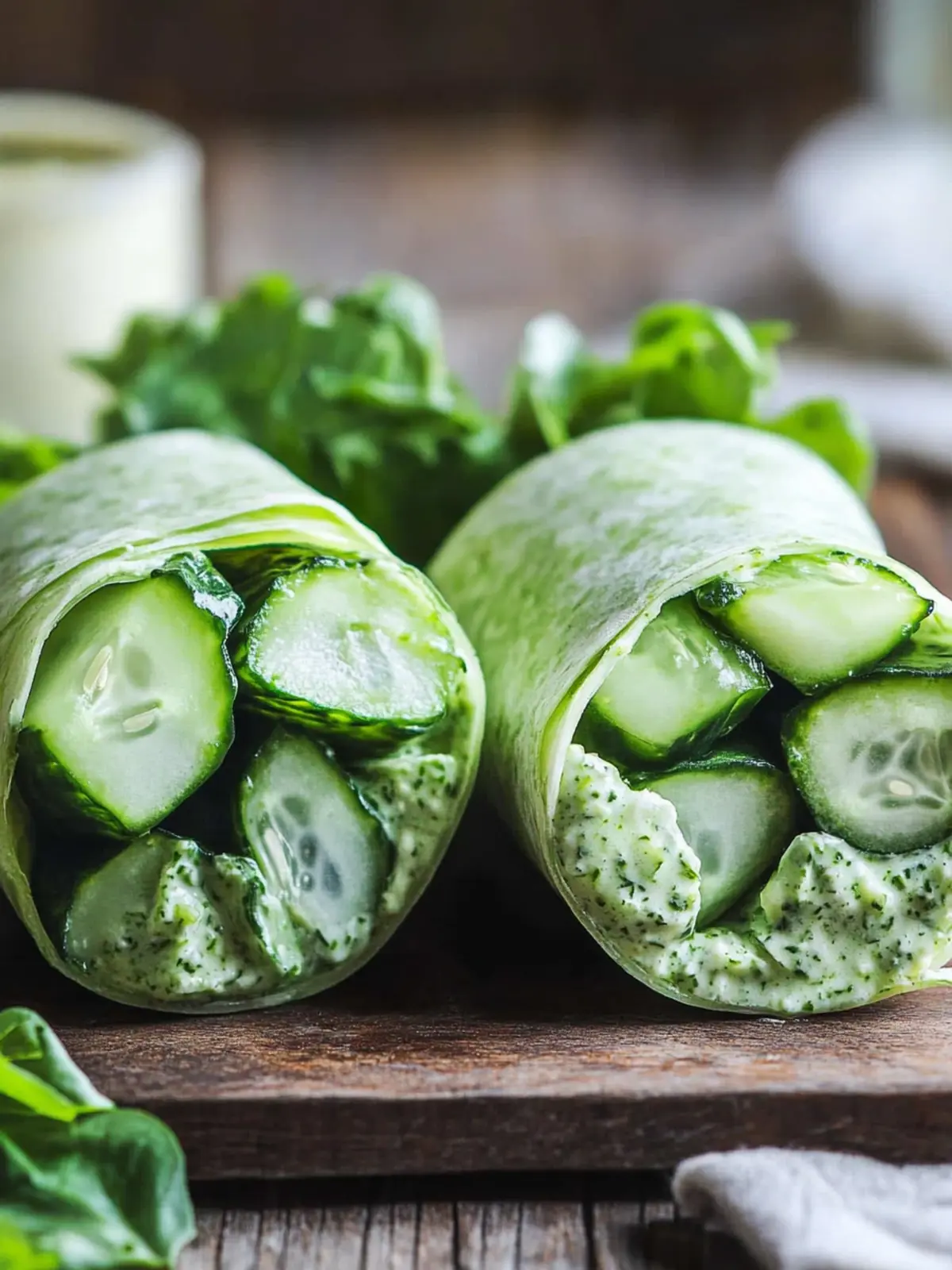 Crisp Cucumber Wraps with Green Goddess Dressing Delight 3 Cucumber Wraps with Green Goddess Dressing