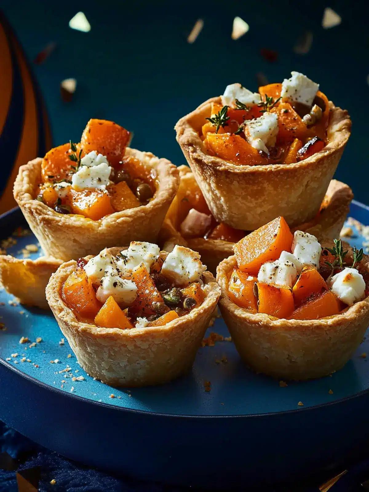 Pimento Butternut Squash Tarts with Feta & Thyme Bliss 3 Pimento butternut squash tarts with feta & thyme