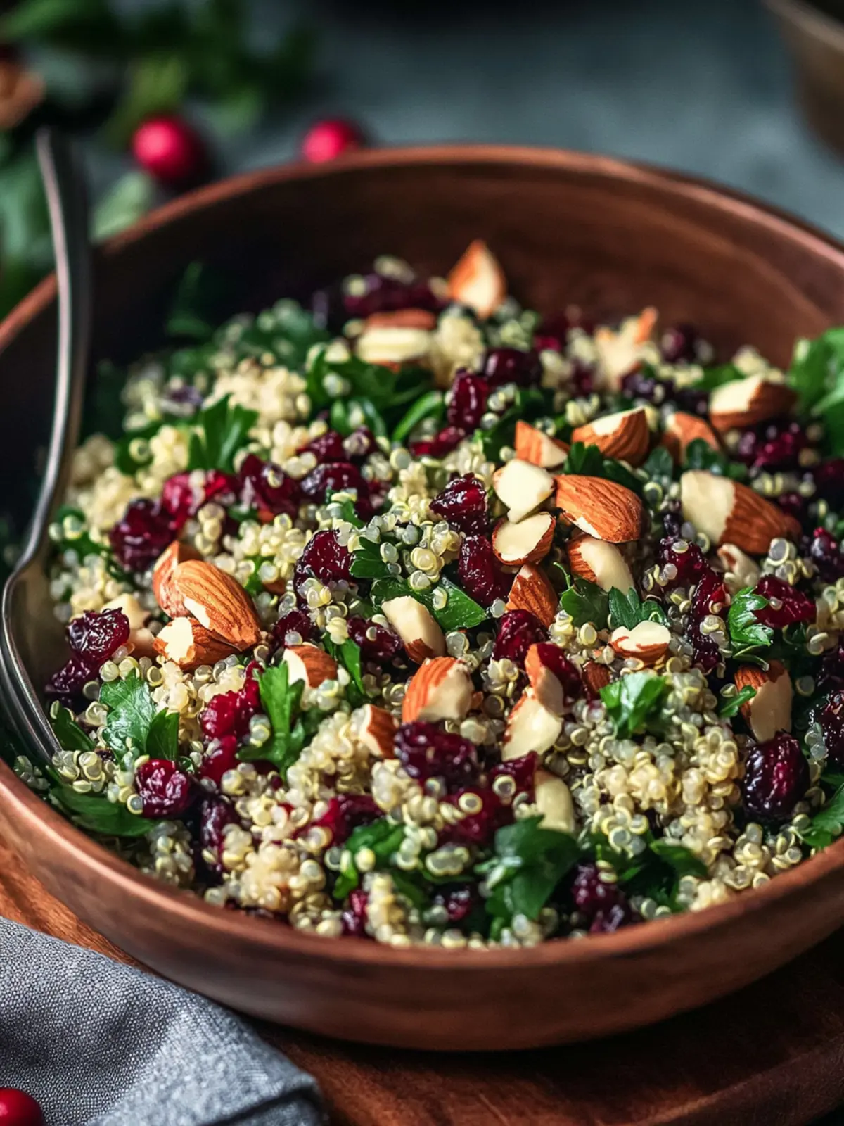 Cozy Quinoa Winter Salad with Cranberries & Almonds Bliss 2 Cozy Quinoa Winter Salad with Cranberries & Almonds