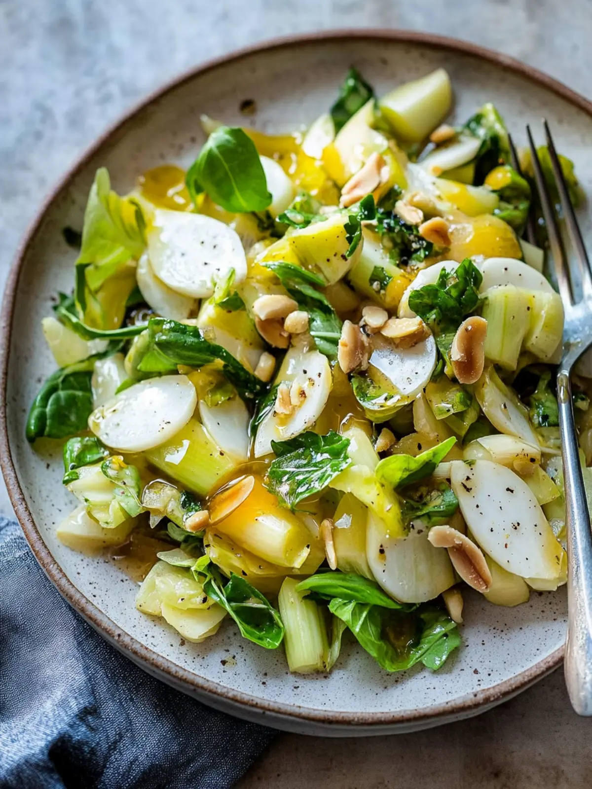 Delicious Leek Salad with Honey Mustard Dressing Bliss 4 Leek Salad with Honey Mustard Dressing