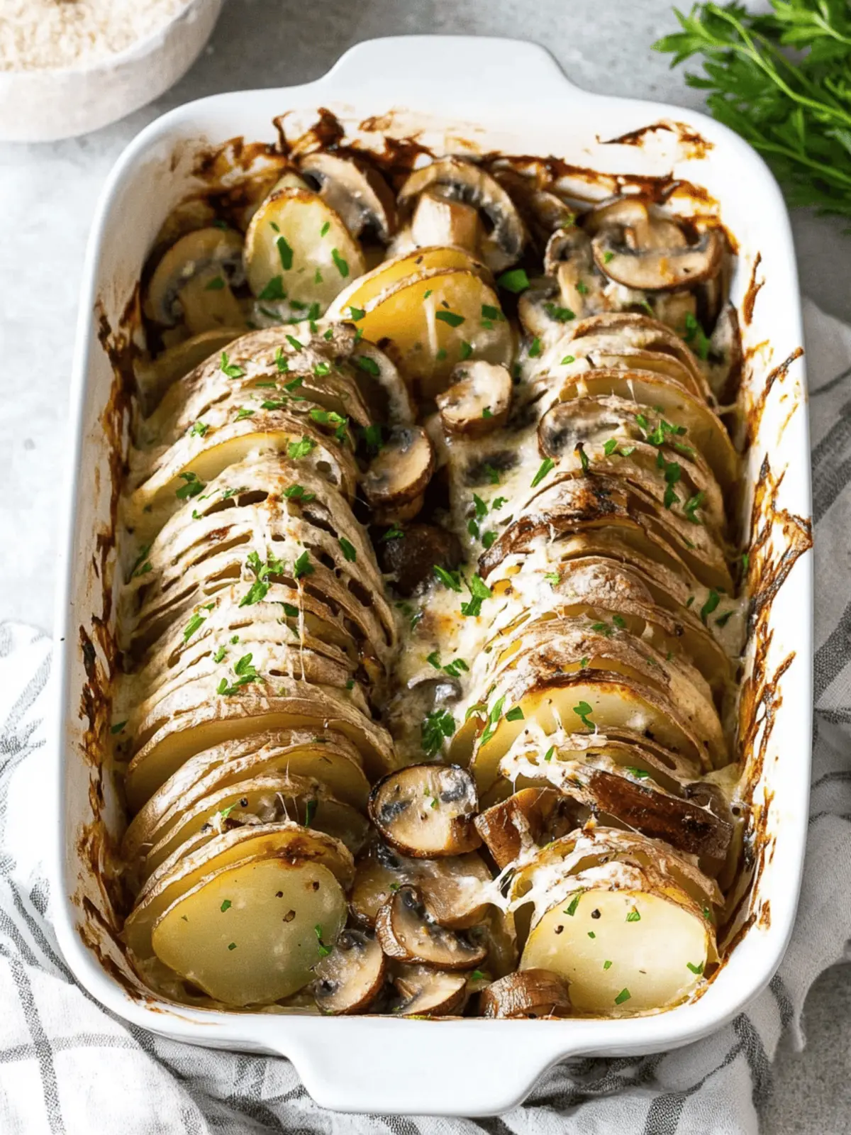 Creamy Whole30 Mushroom Hasselback Potato Gratin Delight 2 Creamy Whole30 Mushroom Hasselback Potato Gratin
