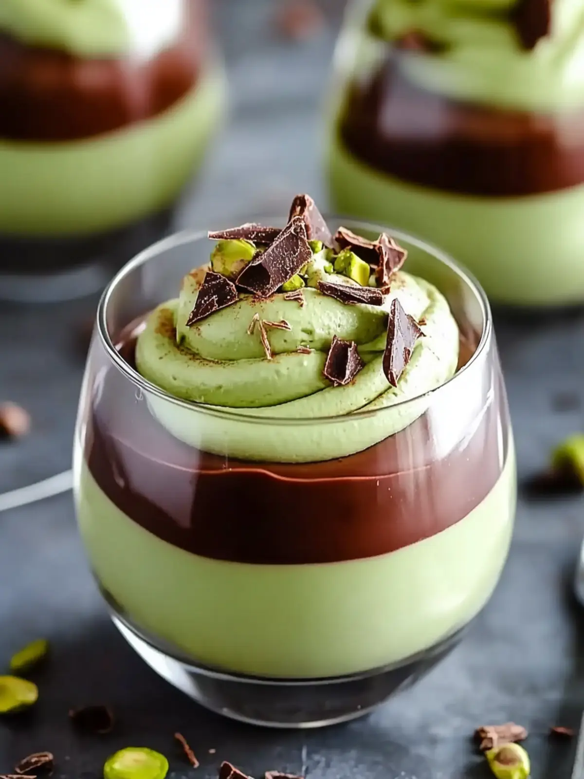Luxurious Pistachio Mousse with Chocolate Ganache Delight 3 Pistachio Mousse with Chocolate Ganache