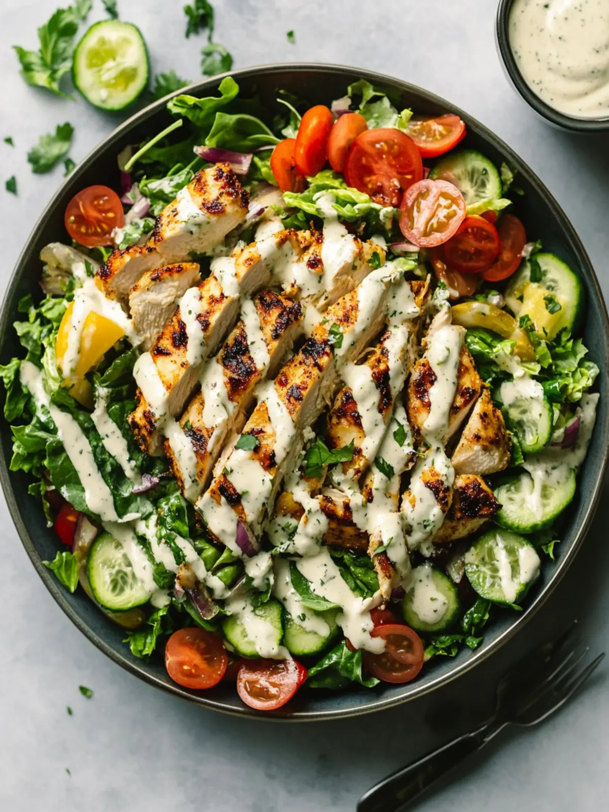 Mouthwatering Chicken Shawarma Salad with Tahini Dressing Delight 2 Chicken Shawarma Salad with Tahini Dressing