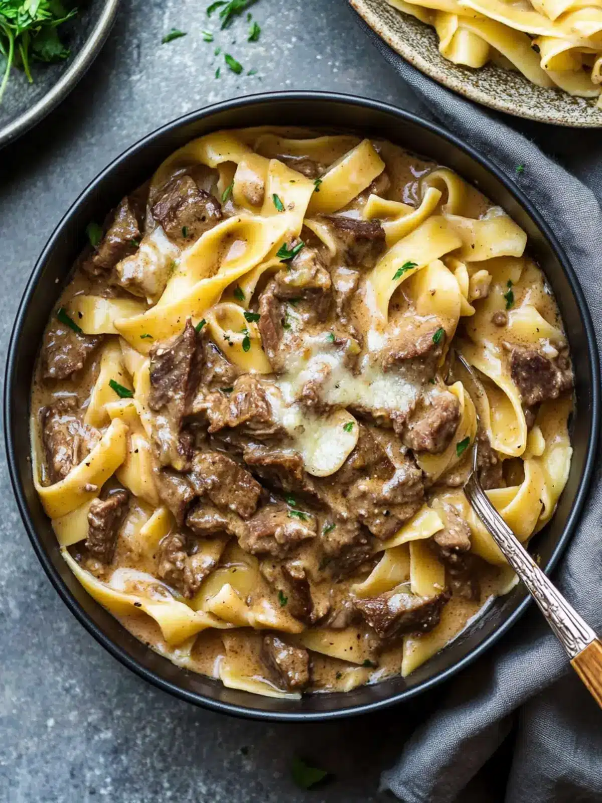 Savor One-Pot Beef Stroganoff Pasta for Cozy Comfort Food 3 One-Pot Beef Stroganoff Pasta