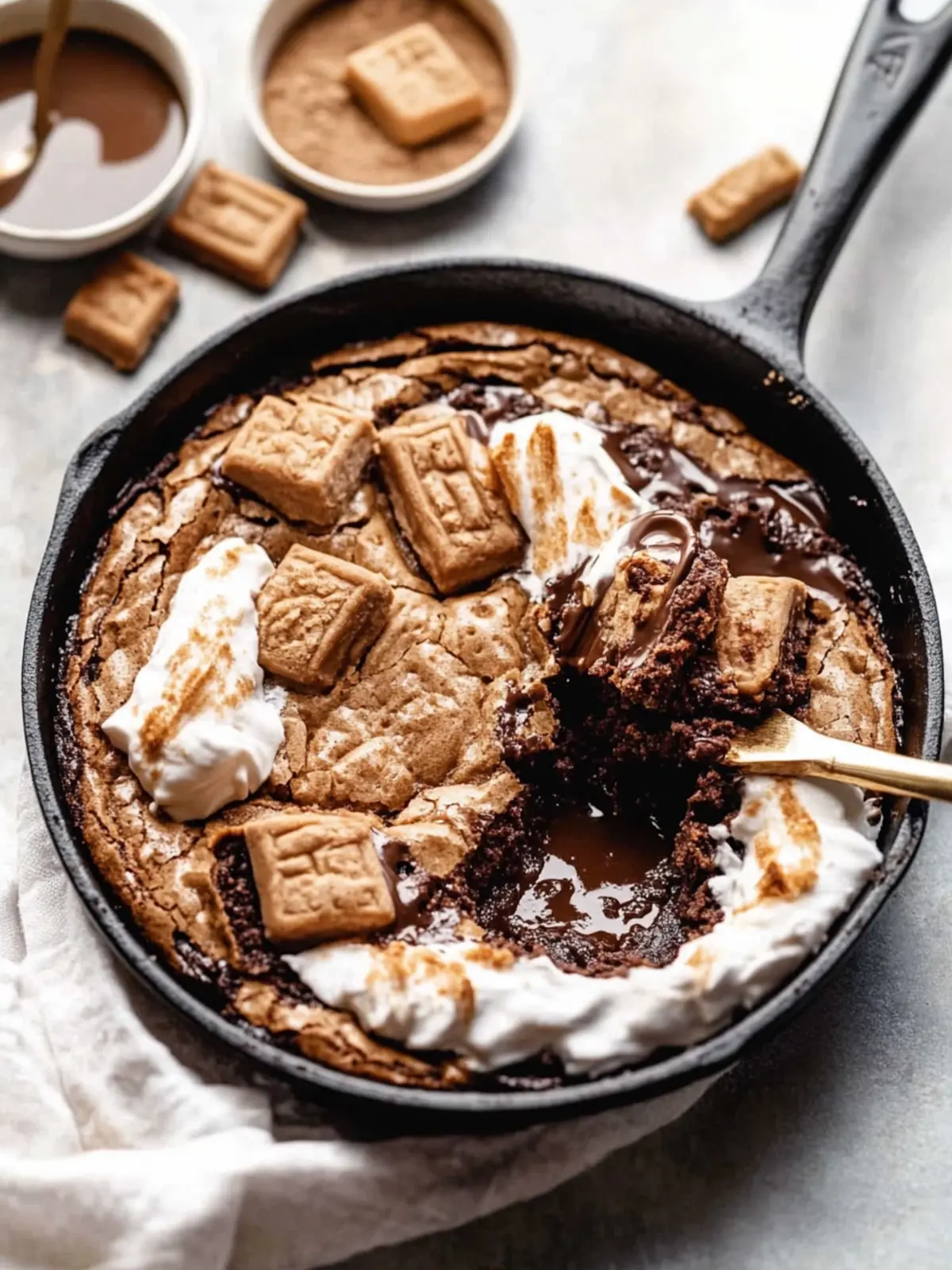 Indulge in a Molten Biscoff Brownie Skillet Delight 2 Molten Biscoff Brownie Skillet