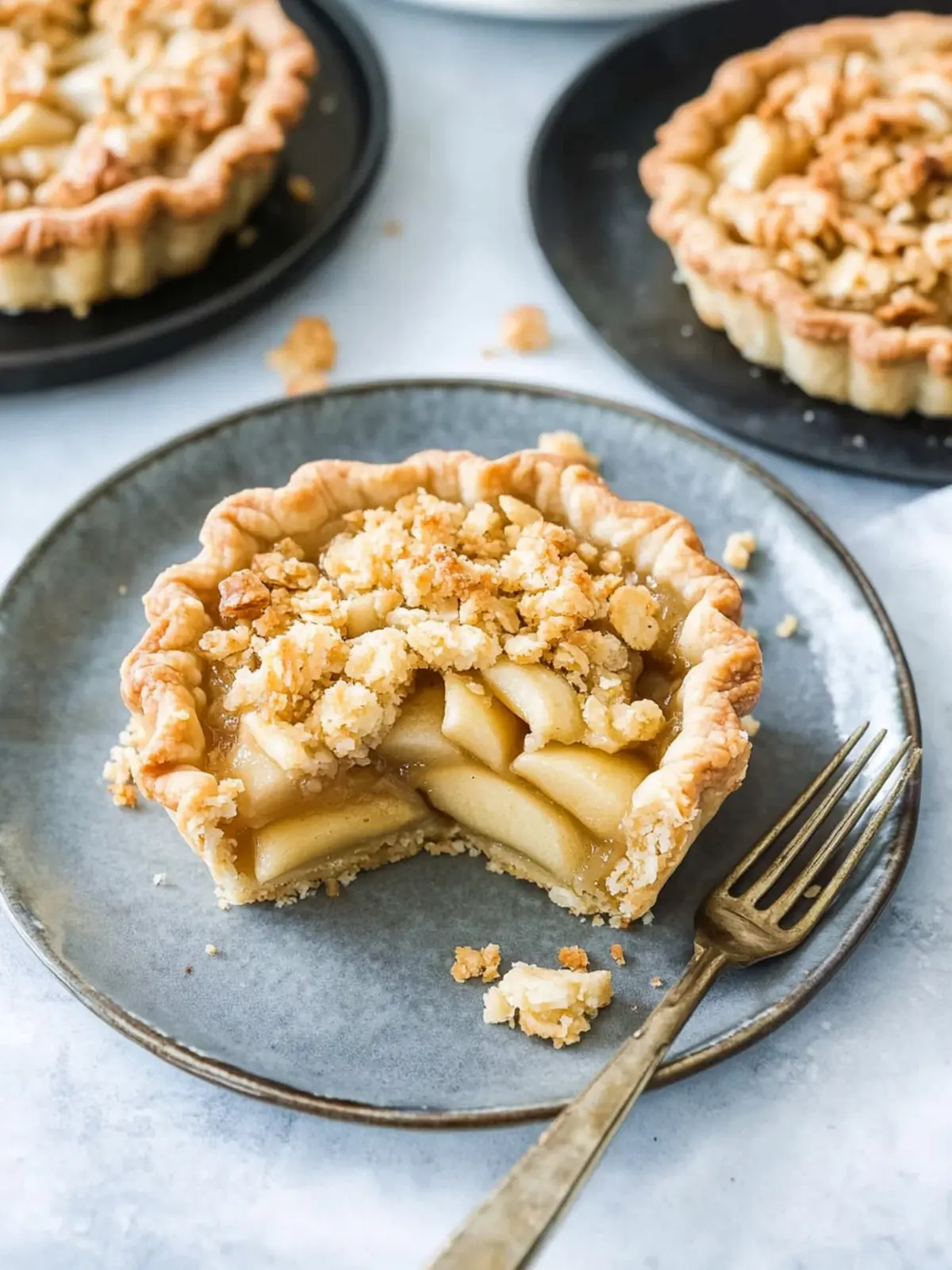 Delicious Apple Crumble Tarts with Velvety Caramel Sauce 3 Apple Crumble Tarts