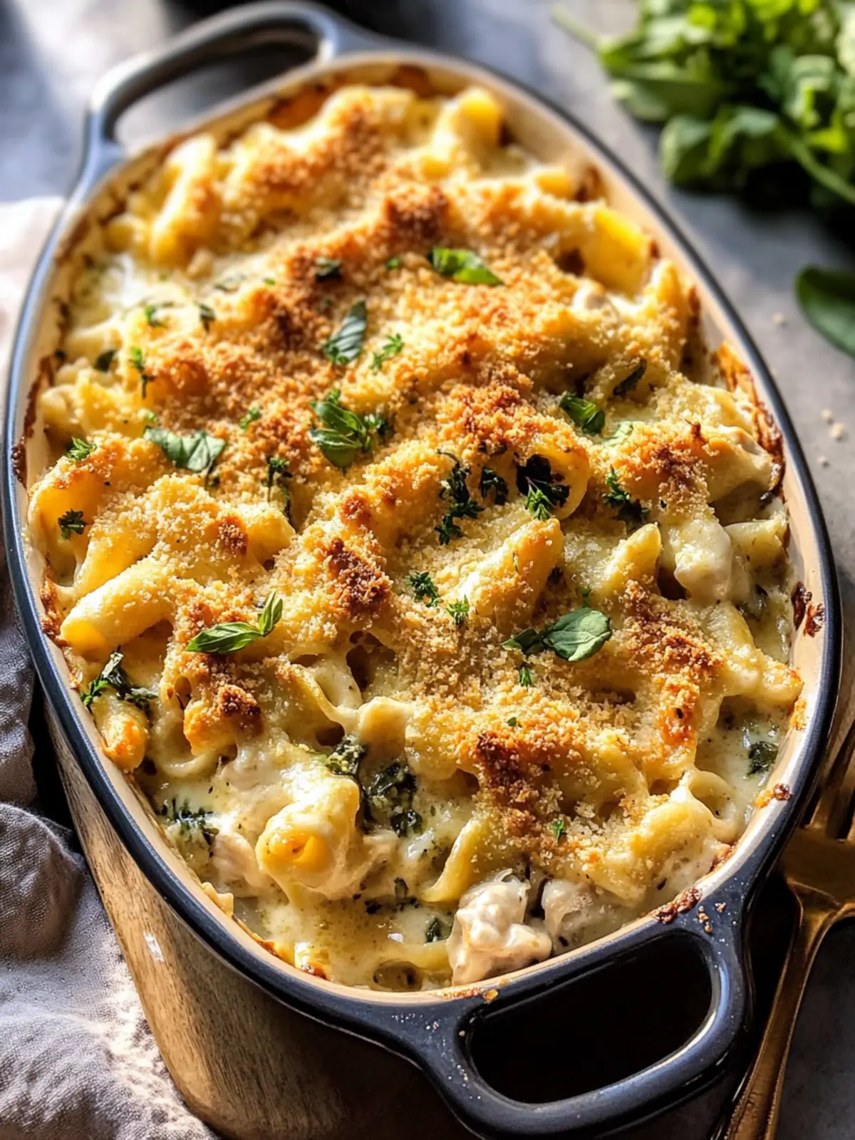Creamy Dump and Bake Chicken Alfredo Noodle Casserole Delight 4 Dump + Bake Chicken Alfredo Noodle Casserole