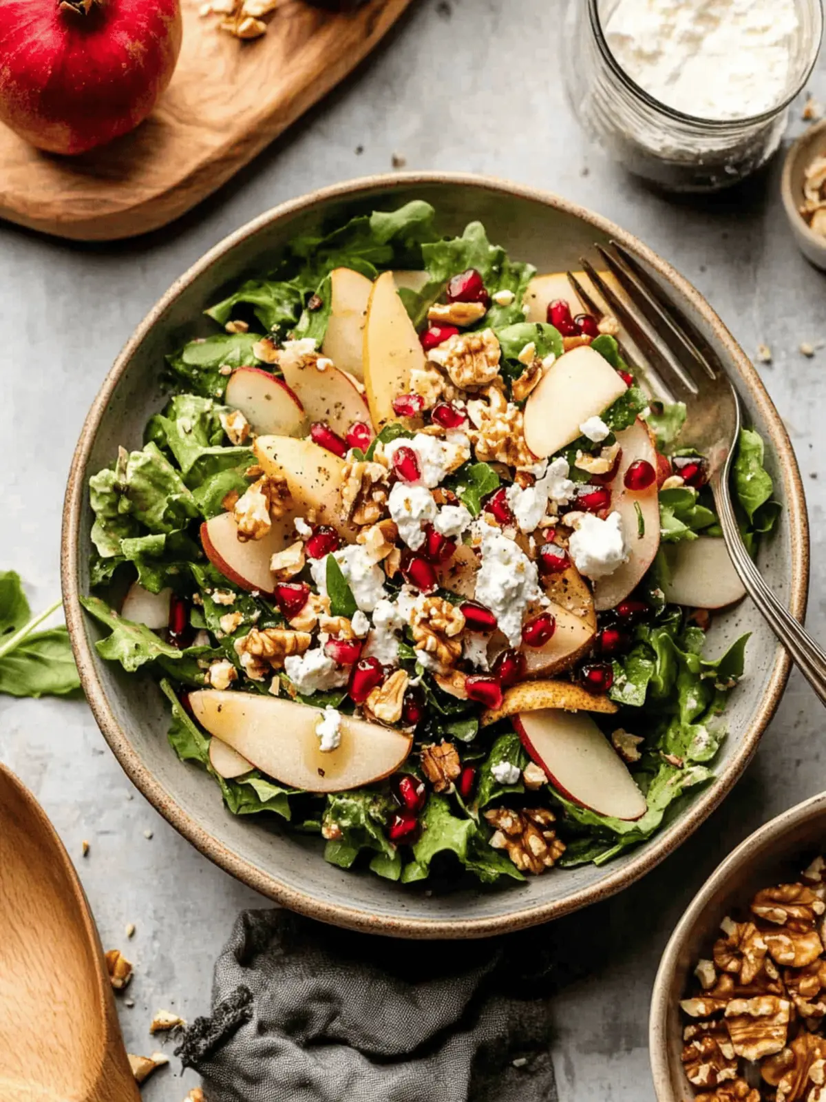 Pomegranate Pear Salad with Walnuts for a Refreshing Twist 2 Pomegranate Pear Salad with Walnuts