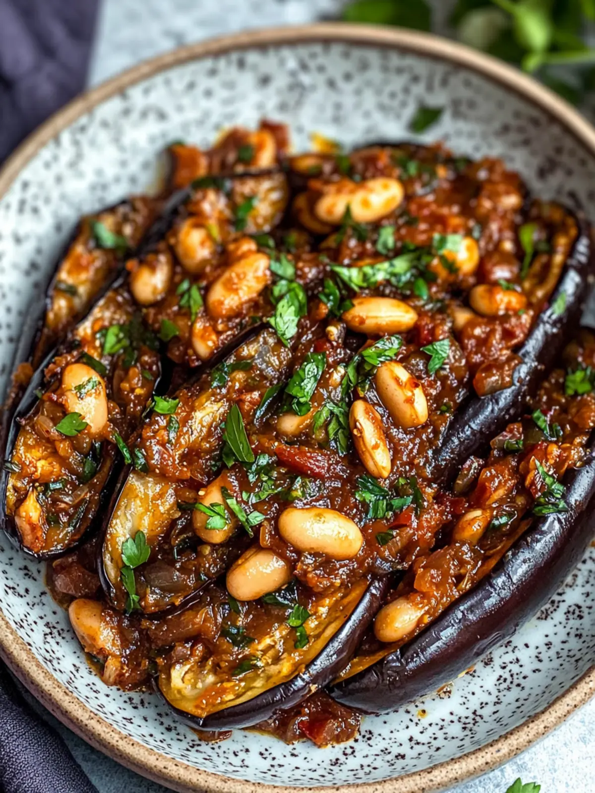 Garlicky Tamarind Aubergine With Butterbeans for Comfort Food 2 Garlicky Tamarind Aubergine With Butterbeans