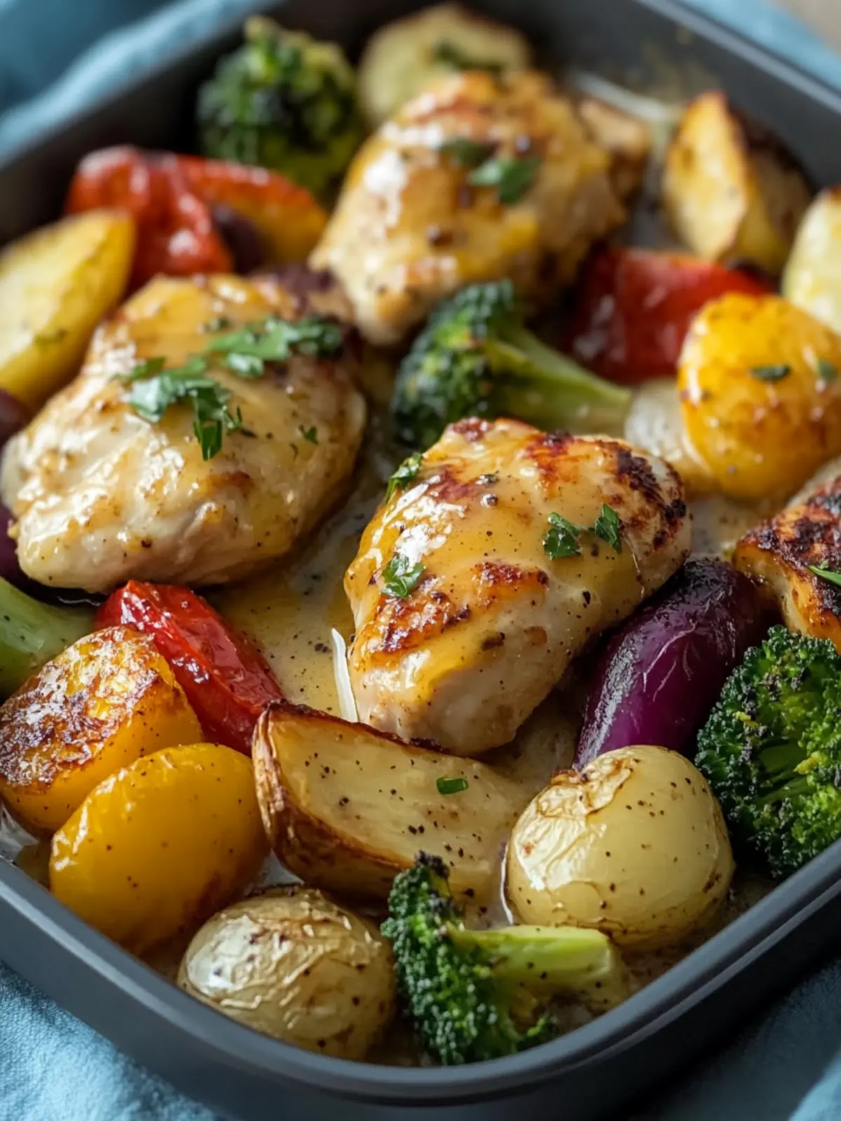 Sheet Pan Honey Mustard Chicken Thighs and Veggies Made Easy 3 SHEET PAN HONEY MUSTARD CHICKEN THIGHS AND VEGGIES