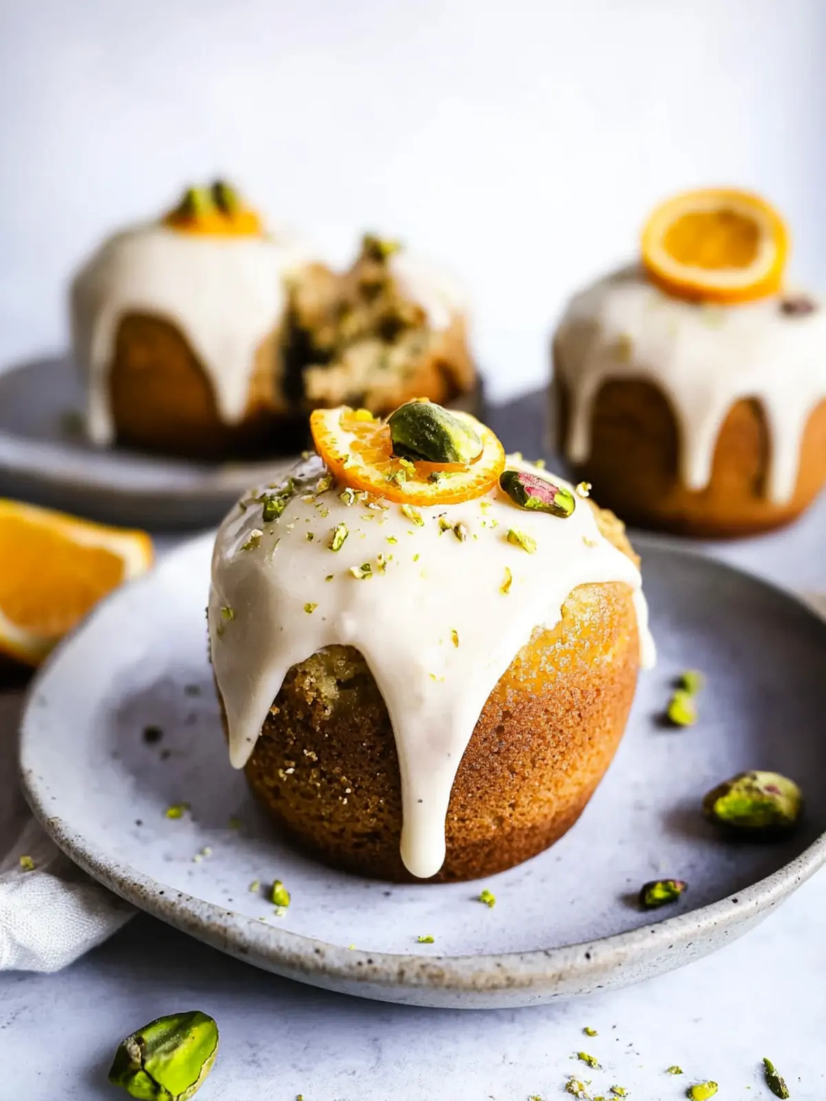 Vegan Orange and Pistachio Muffins for Your Sweet Escape 4 Vegan Orange and Pistachio cakes