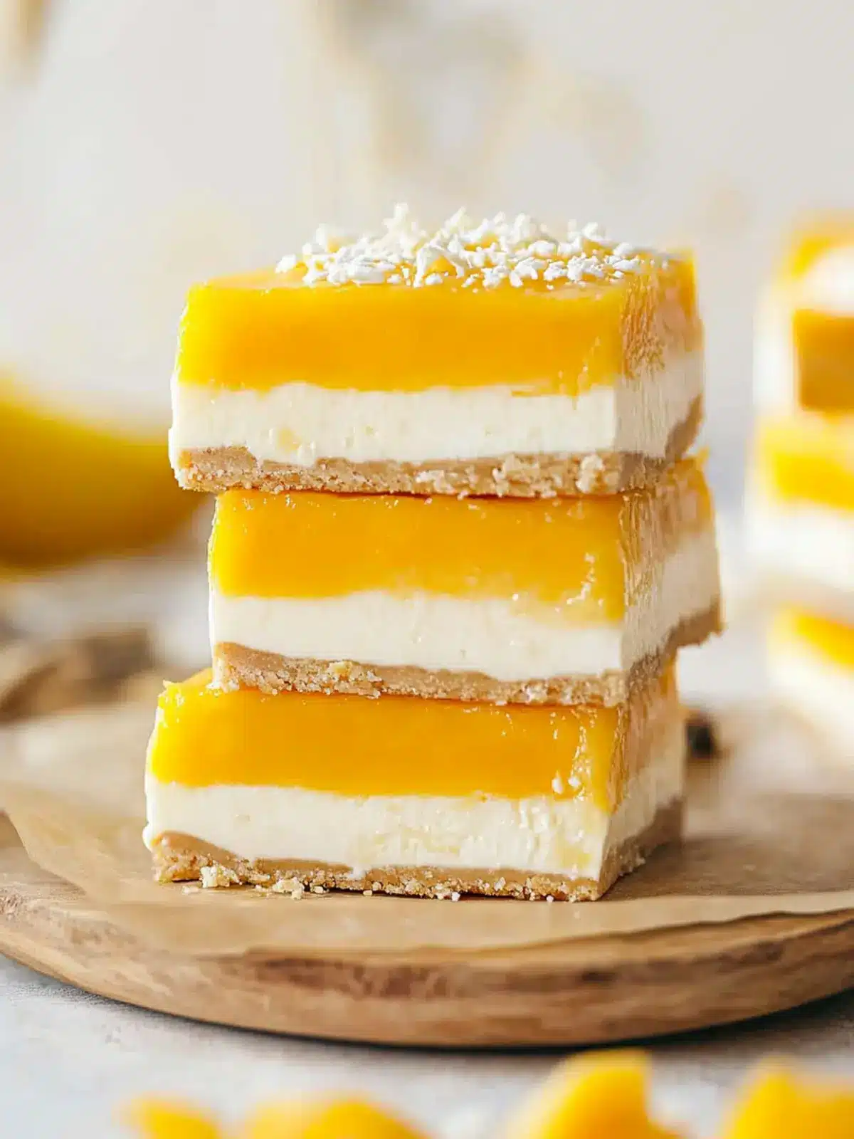 Delight in No-Bake Mango Cheesecake Bars for a Tropical Escape 2 No-Bake Mango Cheesecake Bars