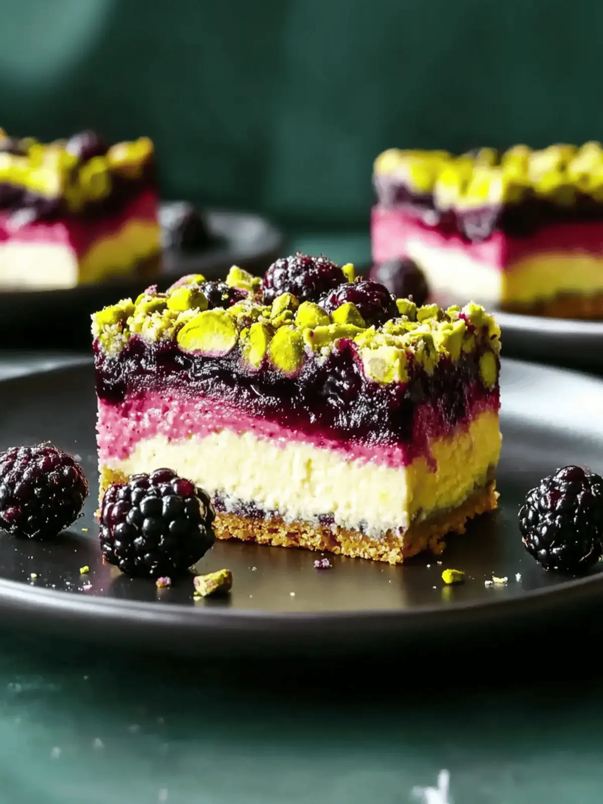 Indulge in Blackberry Pistachio Cheesecake Bars Bliss 4 Blackberry Pistachio Cheesecake Bars