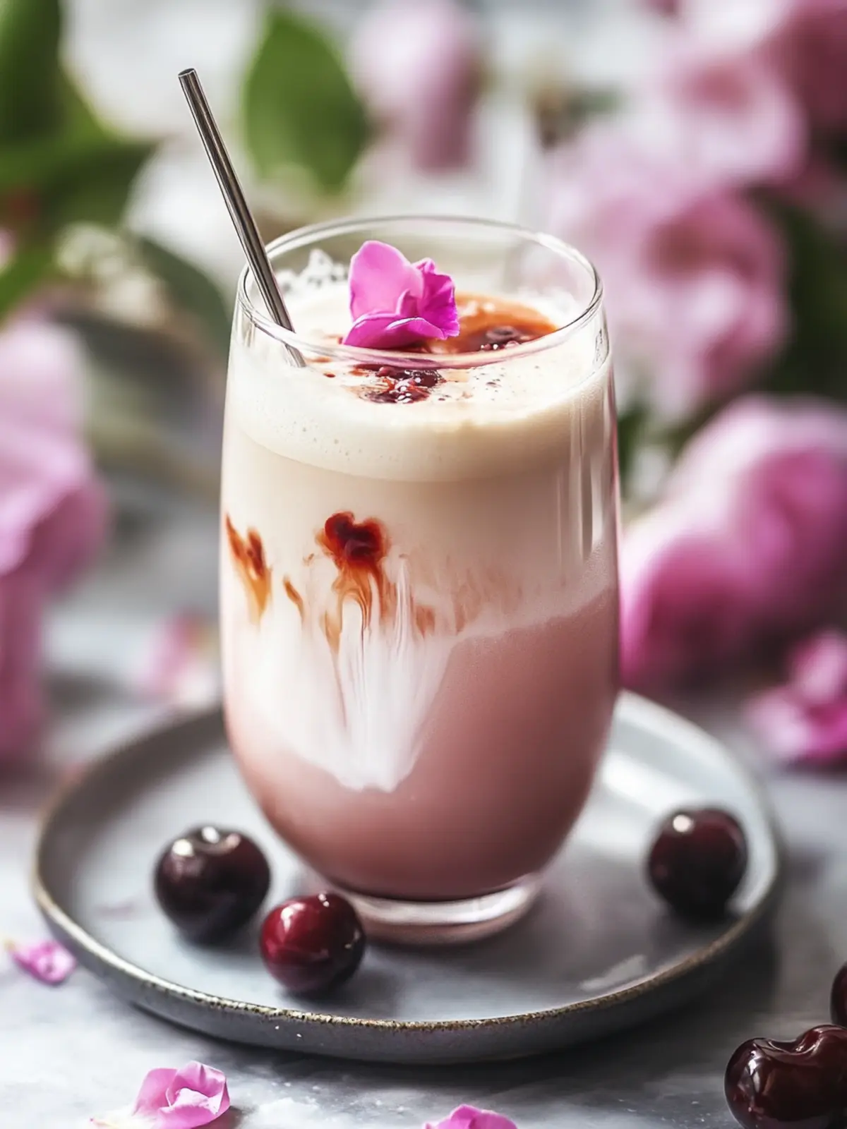 Dreamy Vegan Cherry Rose Vanilla Iced Latte to Savor Today 2 Dreamy Vegan Cherry Rose Vanilla Iced Latte
