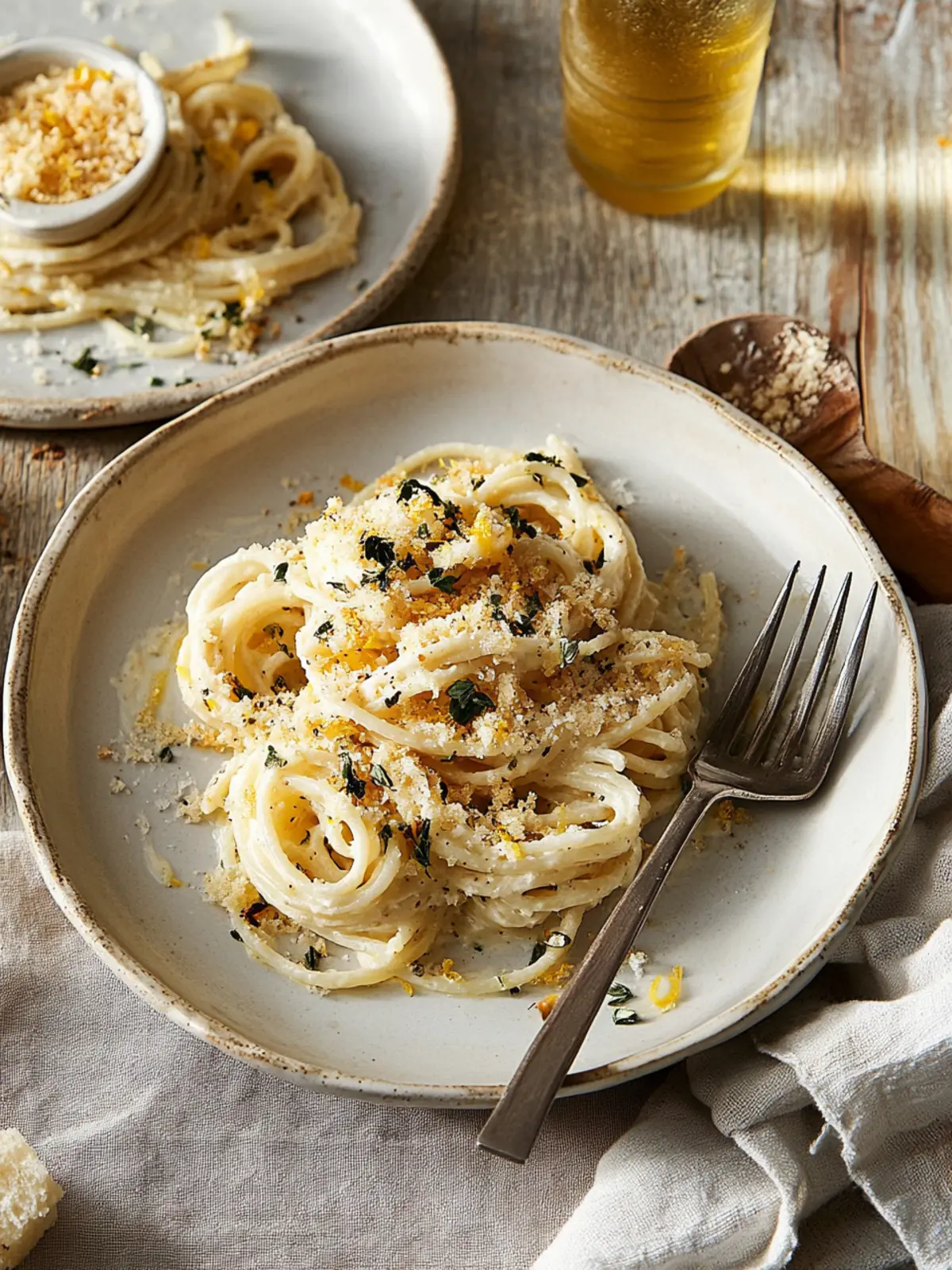 Savor Creamy Lemon Spaghetti with Crunchy Breadcrumbs Today 4 Creamy Lemon Spaghetti with Crunchy Breadcrumbs