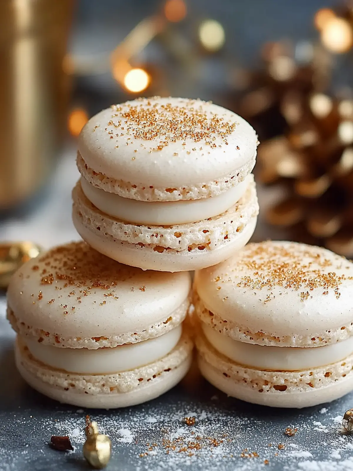 Delightful Eggnog Macarons: A Cozy Holiday Treat to Savor 2 Eggnog Macarons