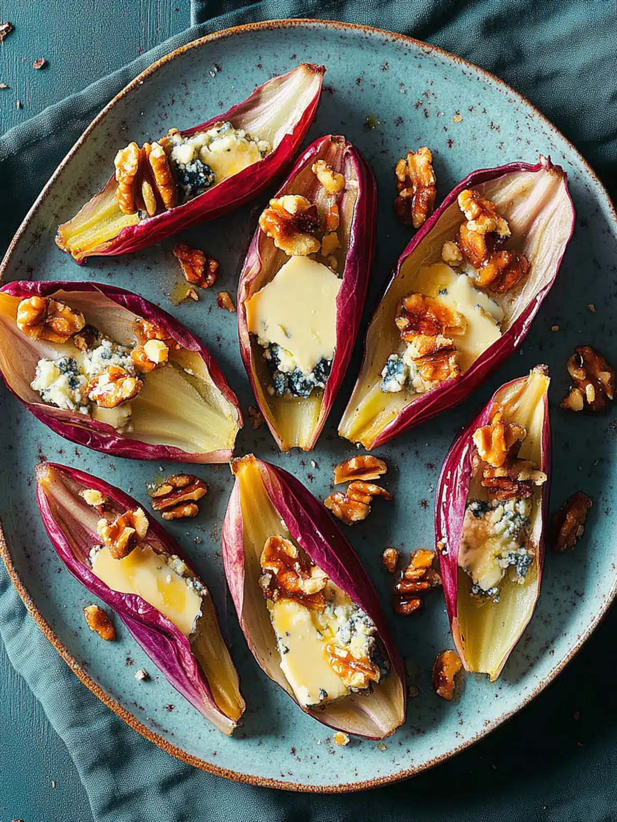 Chicory Blue Cheese & Candied Walnut Boats for Epic Flavor 3 Chicory, blue cheese & candied walnut boats