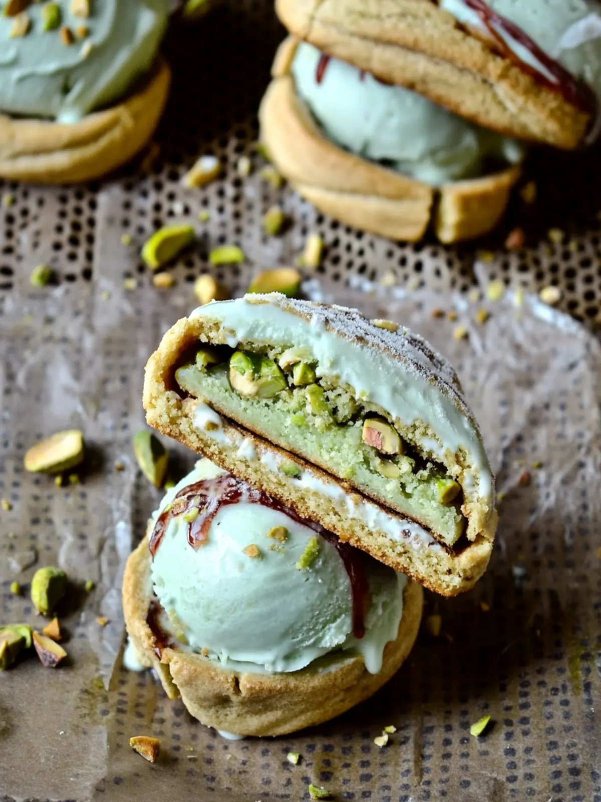 Irresistible Pistachio Cookie Ice Cream Sammies for Summer Bliss 3 Pistachio Cookie Ice Cream Sammies