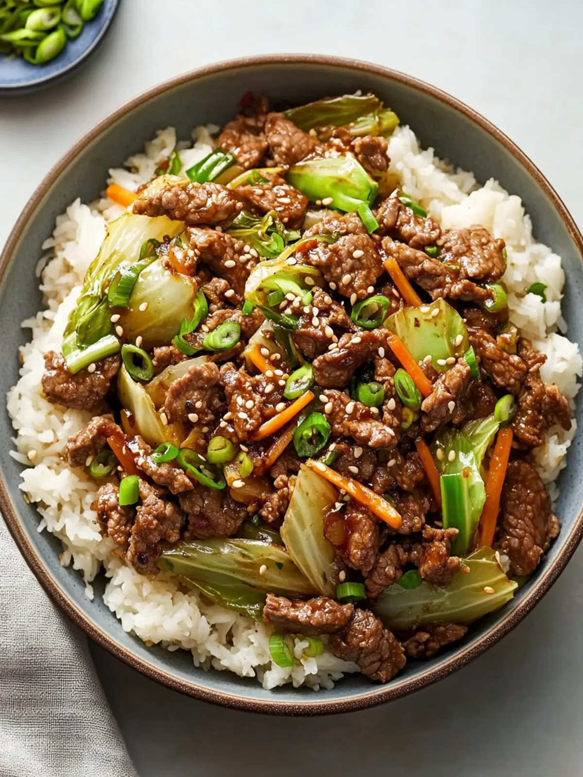 Skillet Beef and Cabbage Stir-Fry with Ginger-Scallion Magic 4 Skillet Beef and Cabbage Stir-Fry with Ginger-Scallion Sauce