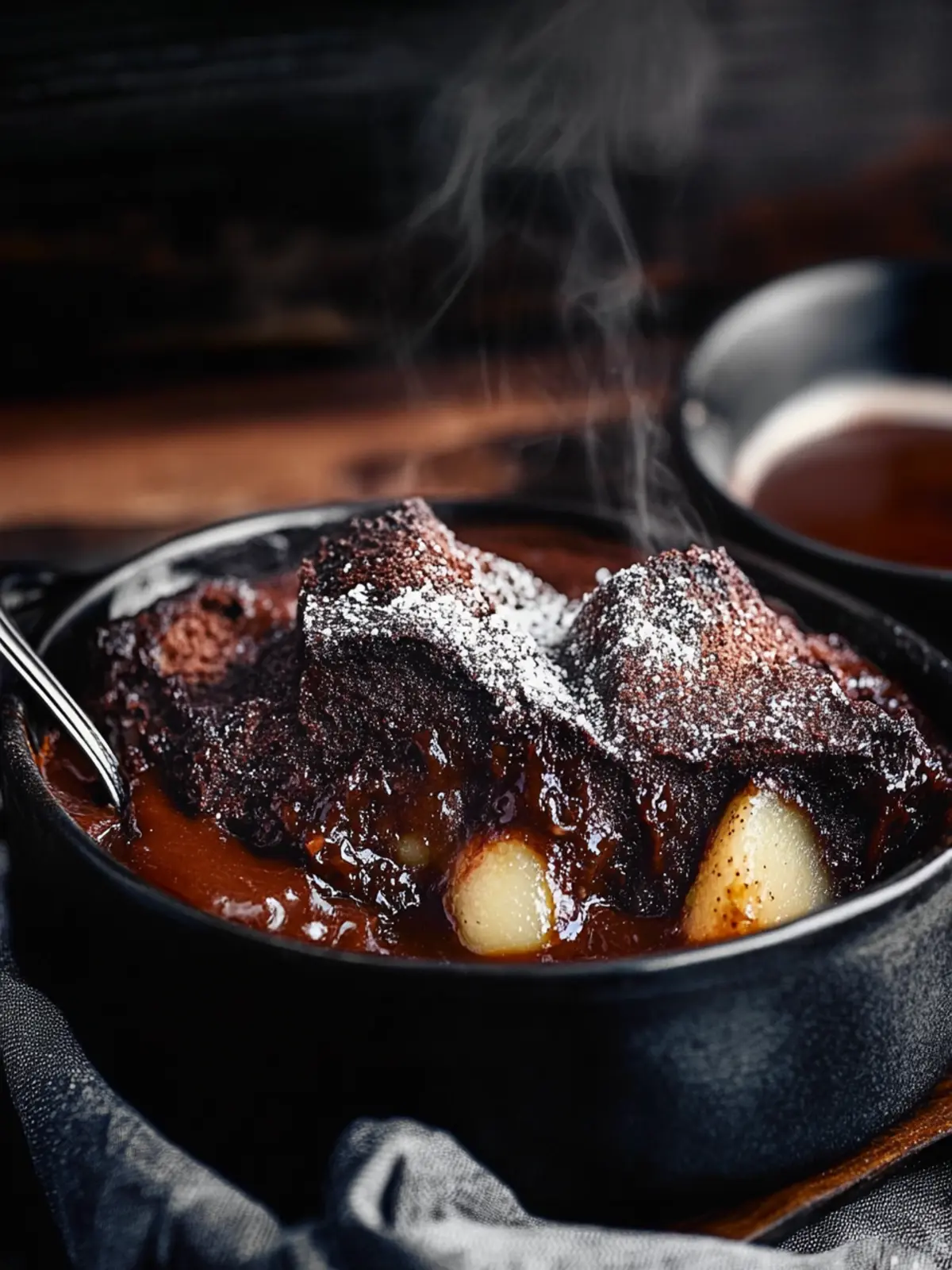 Decadent Salted Caramel and Pear Self-Saucing Hot Chocolate Pudding 2 Salted caramel and pear self-saucing hot chocolate pudding