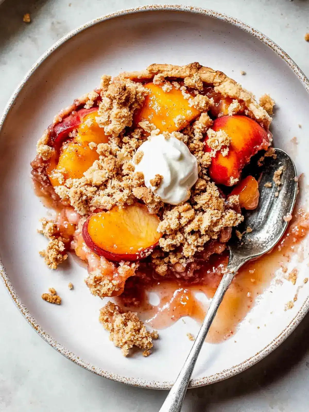Sweet Fresh Peach Crisp with Gluten-Free Almond Flour Crumble 2 Fresh Peach Crisp with Gluten-Free Almond Flour Crumble