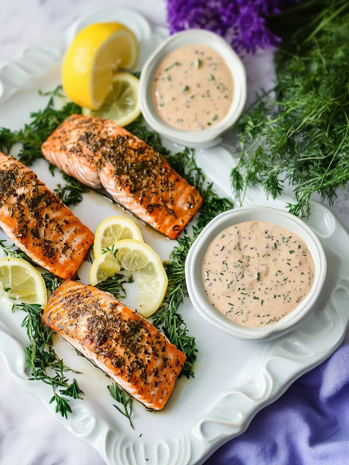 Herbes de Provence Baked Salmon with Zesty Lemon Mayo Recipe 4 Herbes de Provence Baked Salmon Recipe with Easy Lemon Herb Mayonnaise