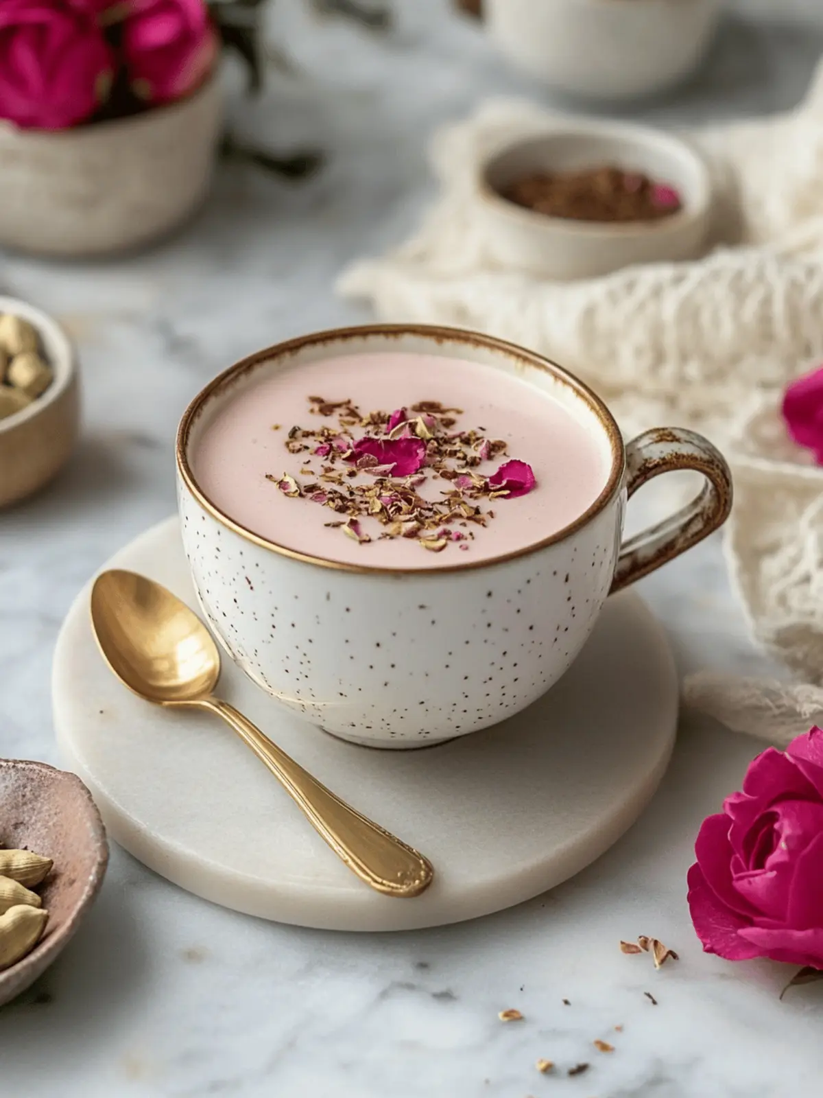 Delight in a Homemade Rose Cardamom Tea Latte Experience 3 Rose Cardamom Tea Latte