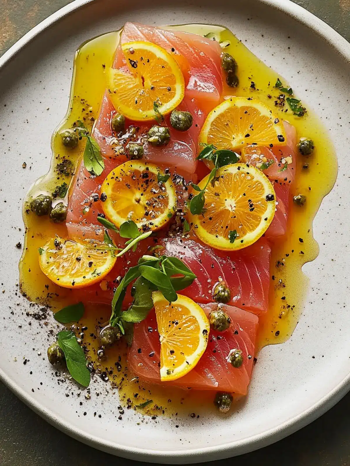 Tuna Crudo with Citrus Caper Vinaigrette Fresh & Flavorful 4 Tuna Crudo and Citrus Caper Vinaigrette