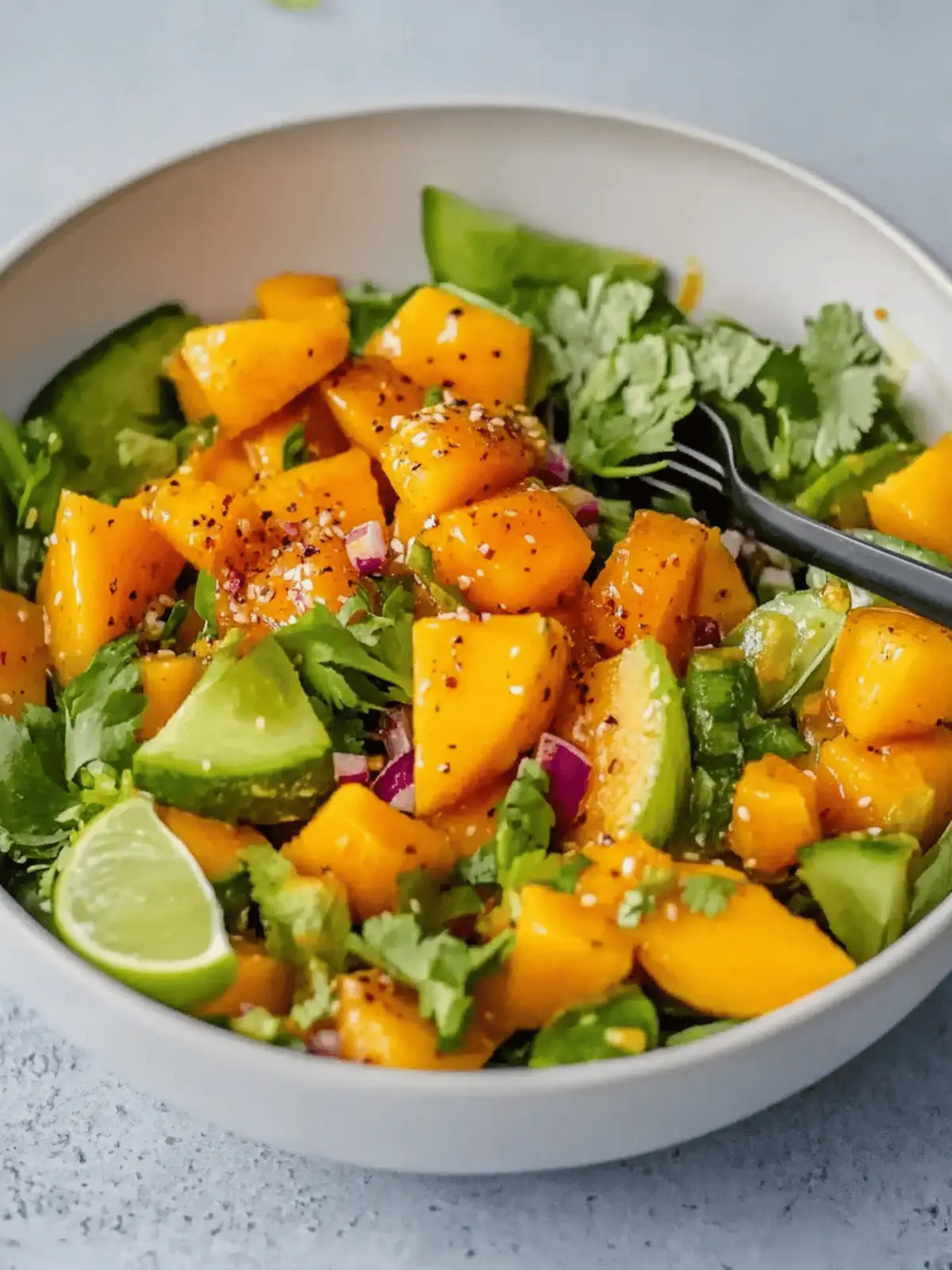 Mango Salad with Sweet Chilli Lime Dressing for Vibrant You 2 Mango Salad with Sweet Chilli Lime Dressing
