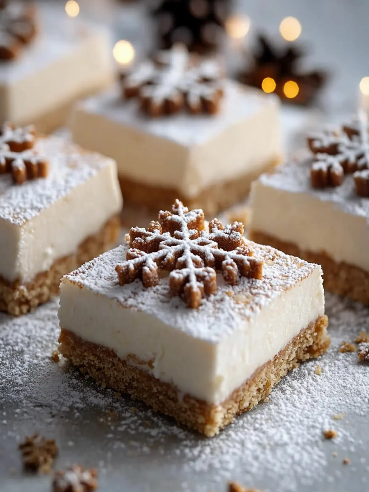 Gingerbread Snowflake Cheesecake Bars that Wow Your Guests 4 Gingerbread Snowflake Cheesecake Bars