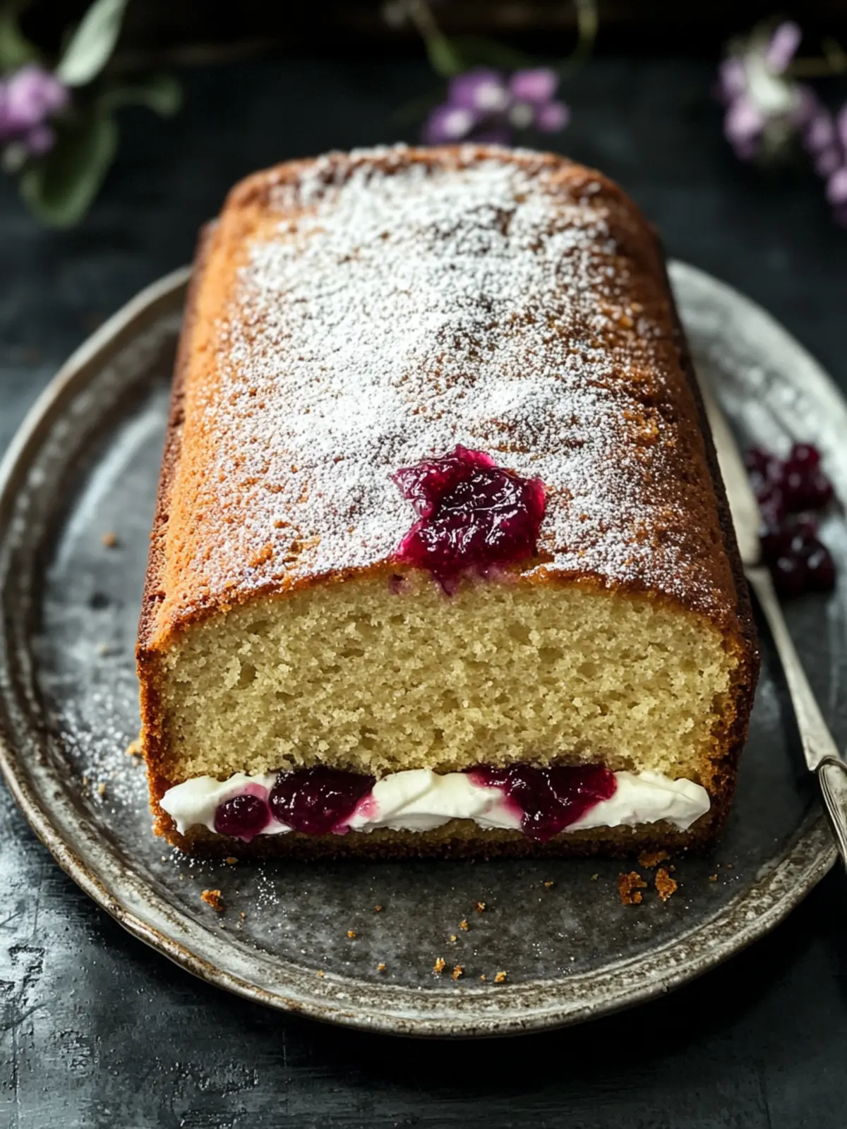 Delightful Cardamom Loaf Cake with Jam & Cream Recipe 3 Cardamom Loaf Cake with Jam & Cream