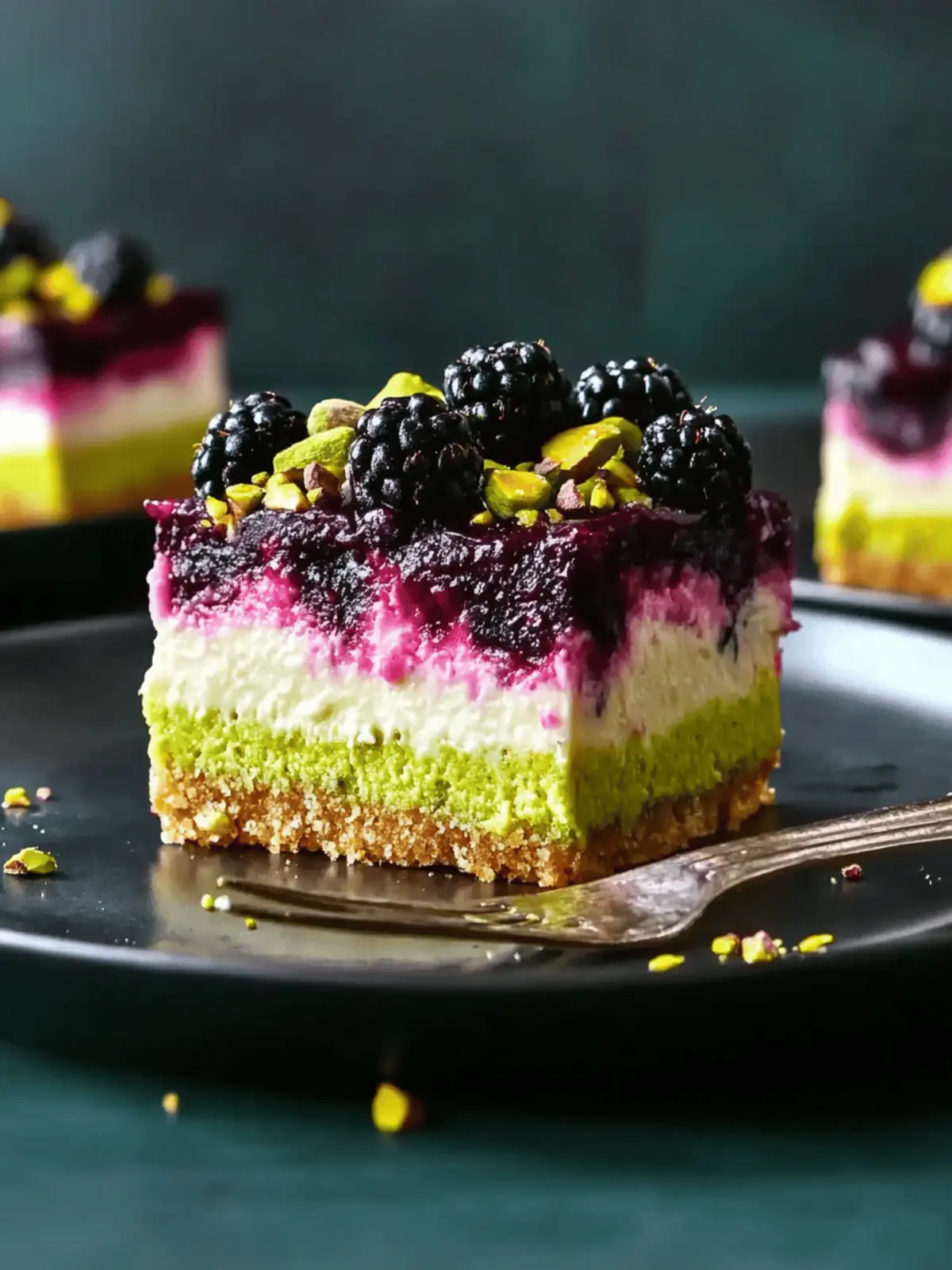 Indulge in Blackberry Pistachio Cheesecake Bars Bliss 3 Blackberry Pistachio Cheesecake Bars
