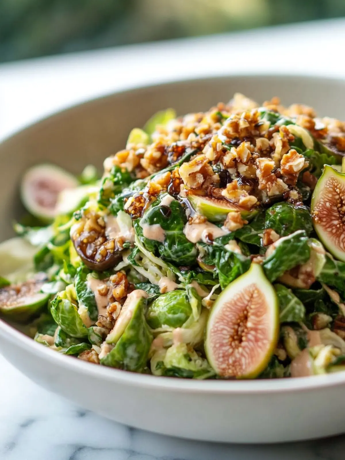 Jammy Fig Balsamic Shredded Brussels Sprout Salad Delight 3 Jammy Fig Balsamic Shredded Brussels Sprout Salad