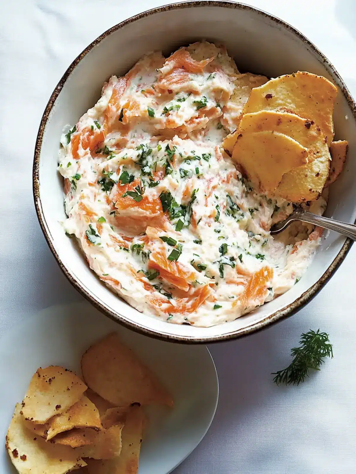 Savory Smoked Salmon Dip with Crispy Bagel Chips Delight 3 Smoked Salmon Dip with Bagel Chips