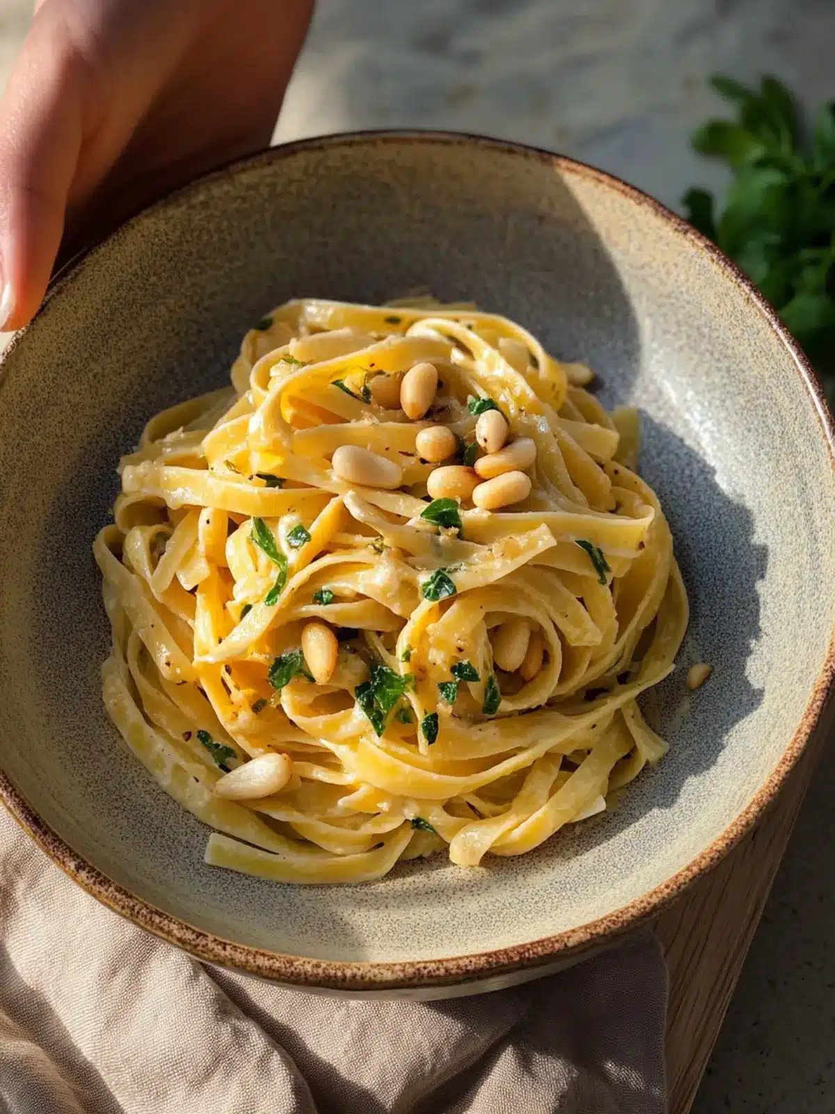 Saffron, Garlic, and Pine Nut Pasta for a Cozy Night In 3 Saffron, Garlic, and Pine Nut Pasta