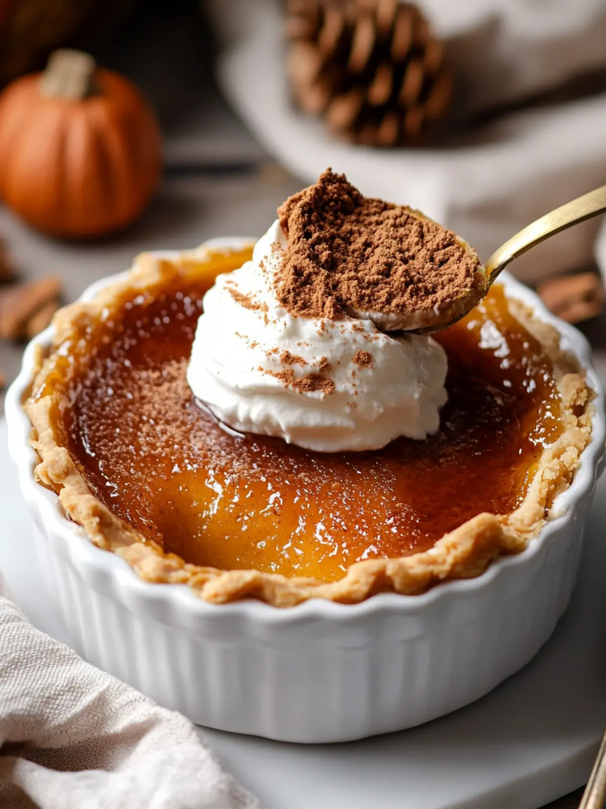 Indulge in Pumpkin Pie Brûlée with Bourbon Vanilla Whipped Cream 3 Pumpkin Pie Brûlée with Bourbon Vanilla Whipped Cream