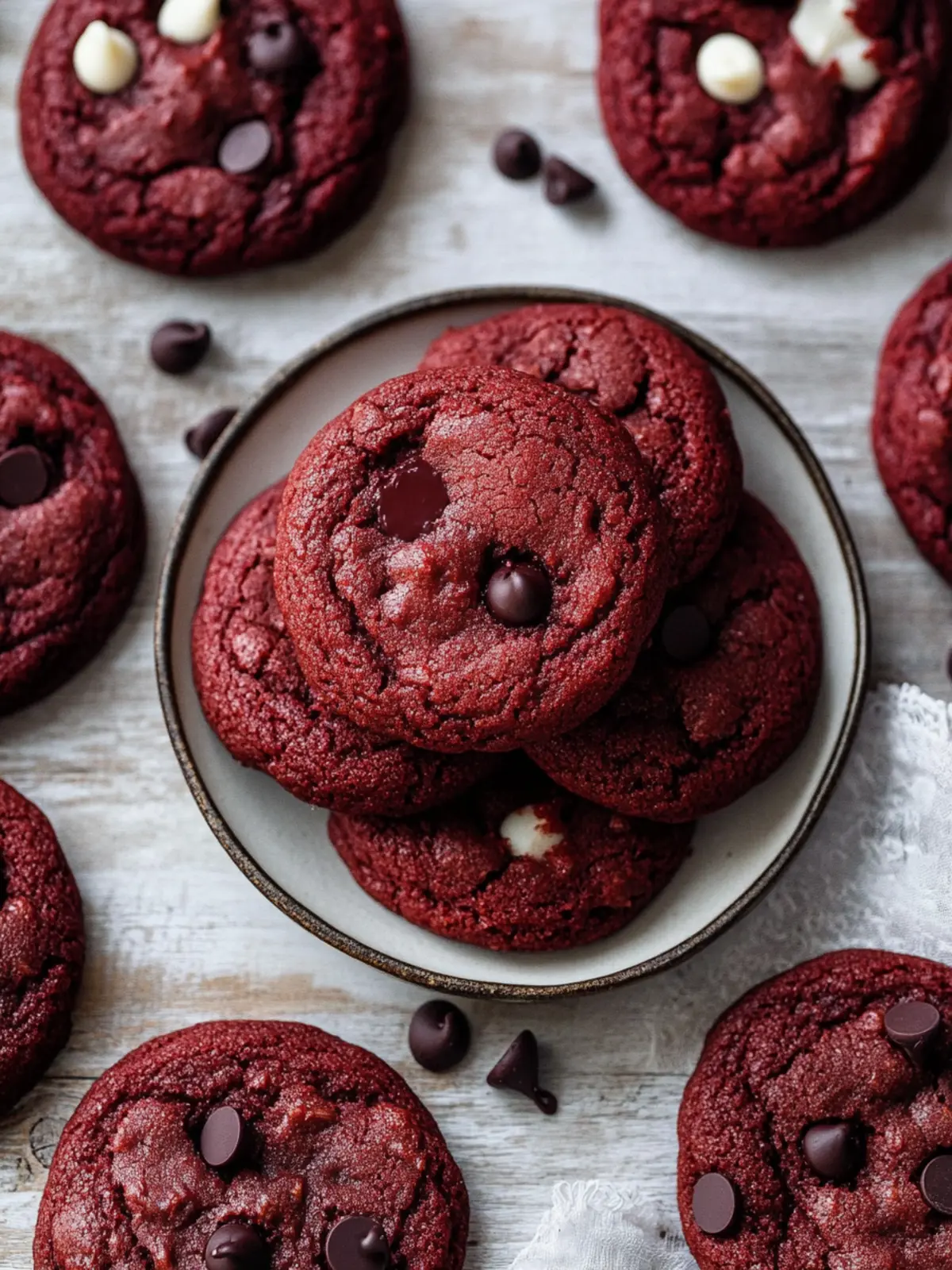 Delightful Red Velvet Chocolate Chip Cookies You ll Love 3 Red Velvet Chocolate Chip Cookies