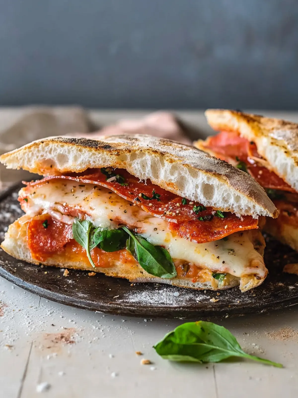 Ultimate Pizza Sandwich with Pesto and Prosciutto Magic 3 Pizza Sandwich
